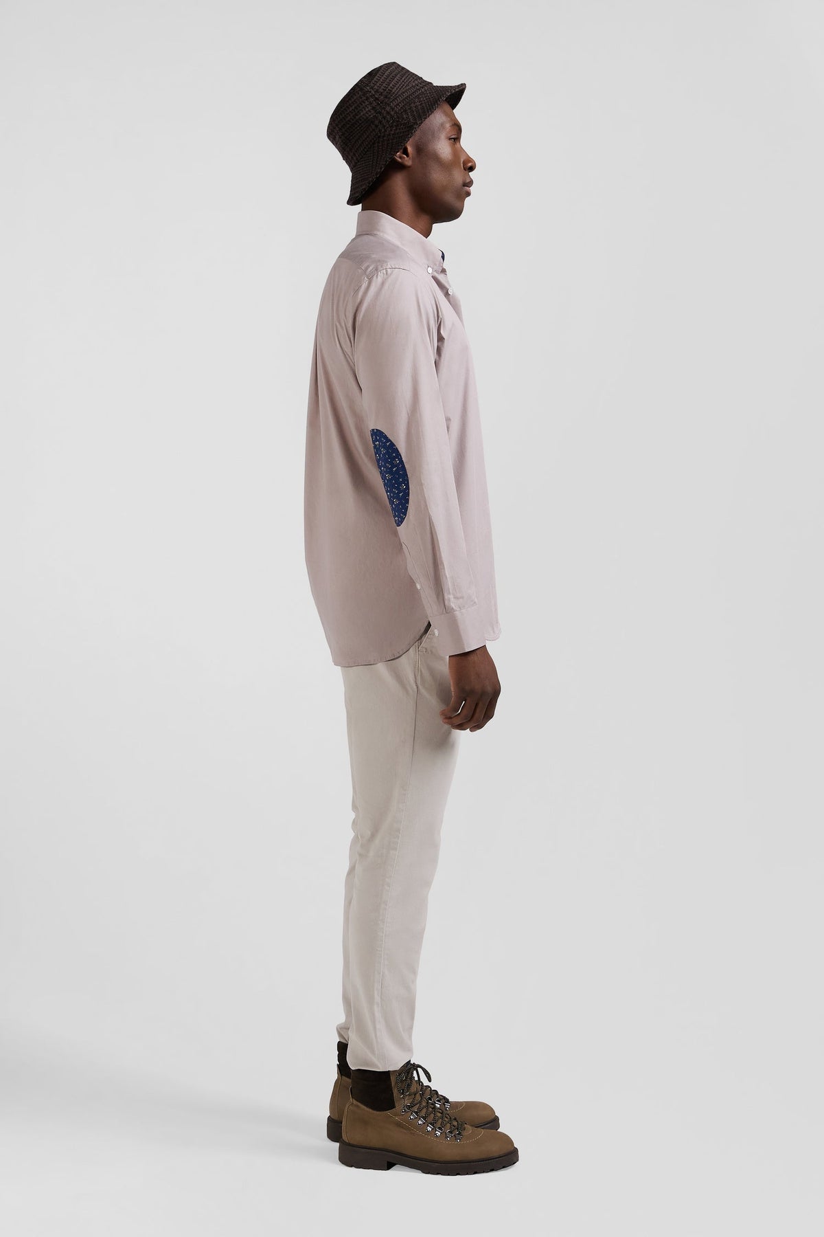 Eden Park Cotton Poplin Shirt With Button-Down Collar And Printed Elbow Patches, Regular Fit