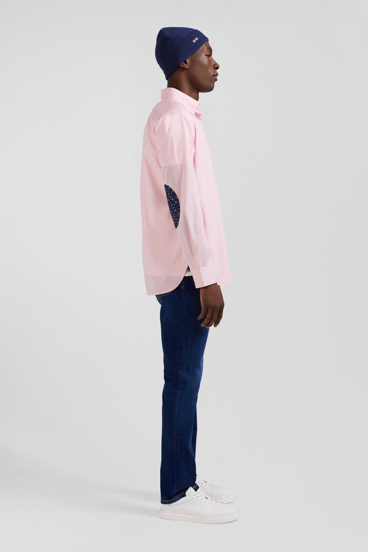 Eden Park Cotton Poplin Shirt With Button-Down Collar And Printed Elbow Patches, Regular Fit