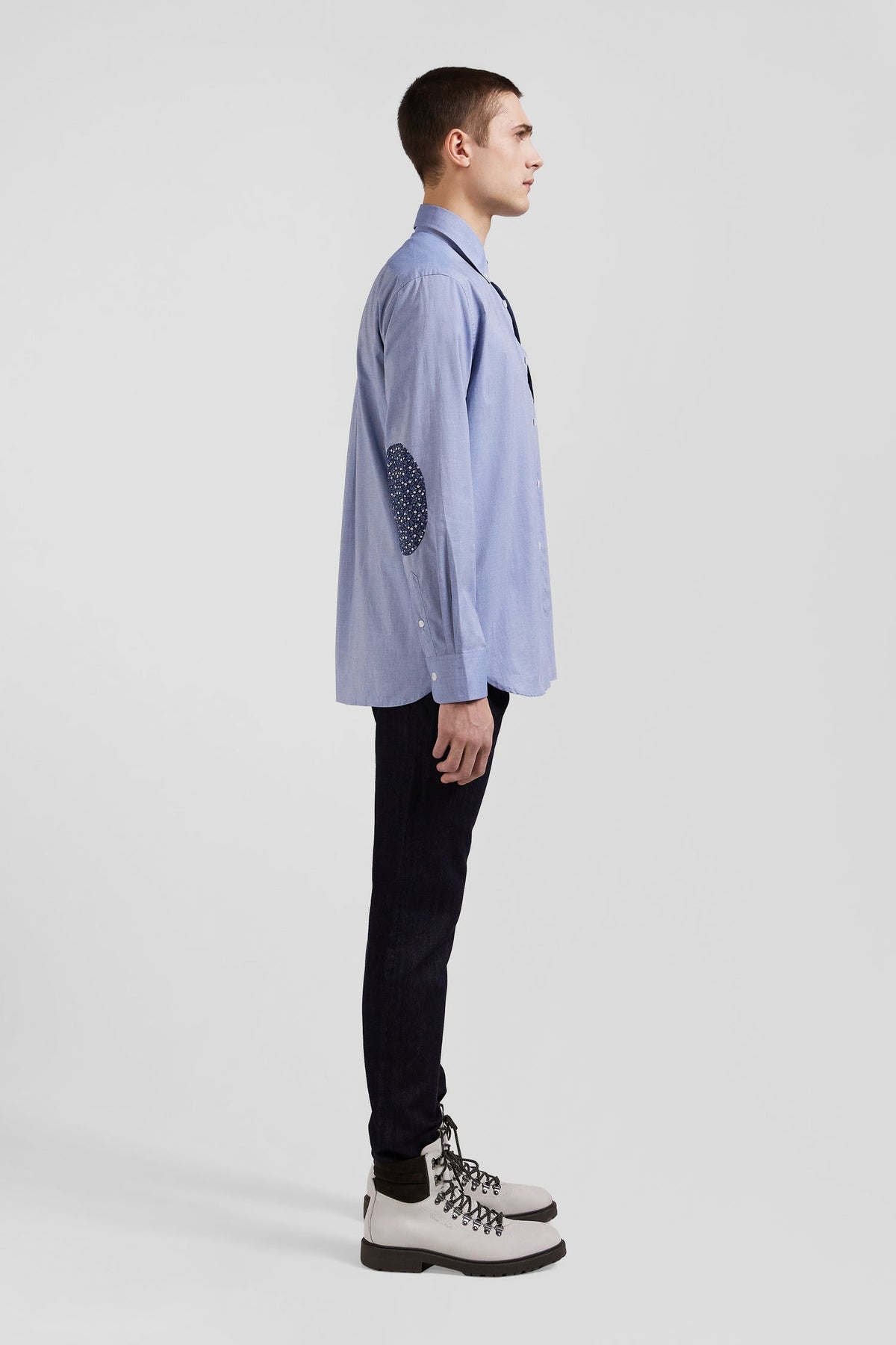 Eden Park Regular Fit Cotton Shirt With Printed Elbow Patches
