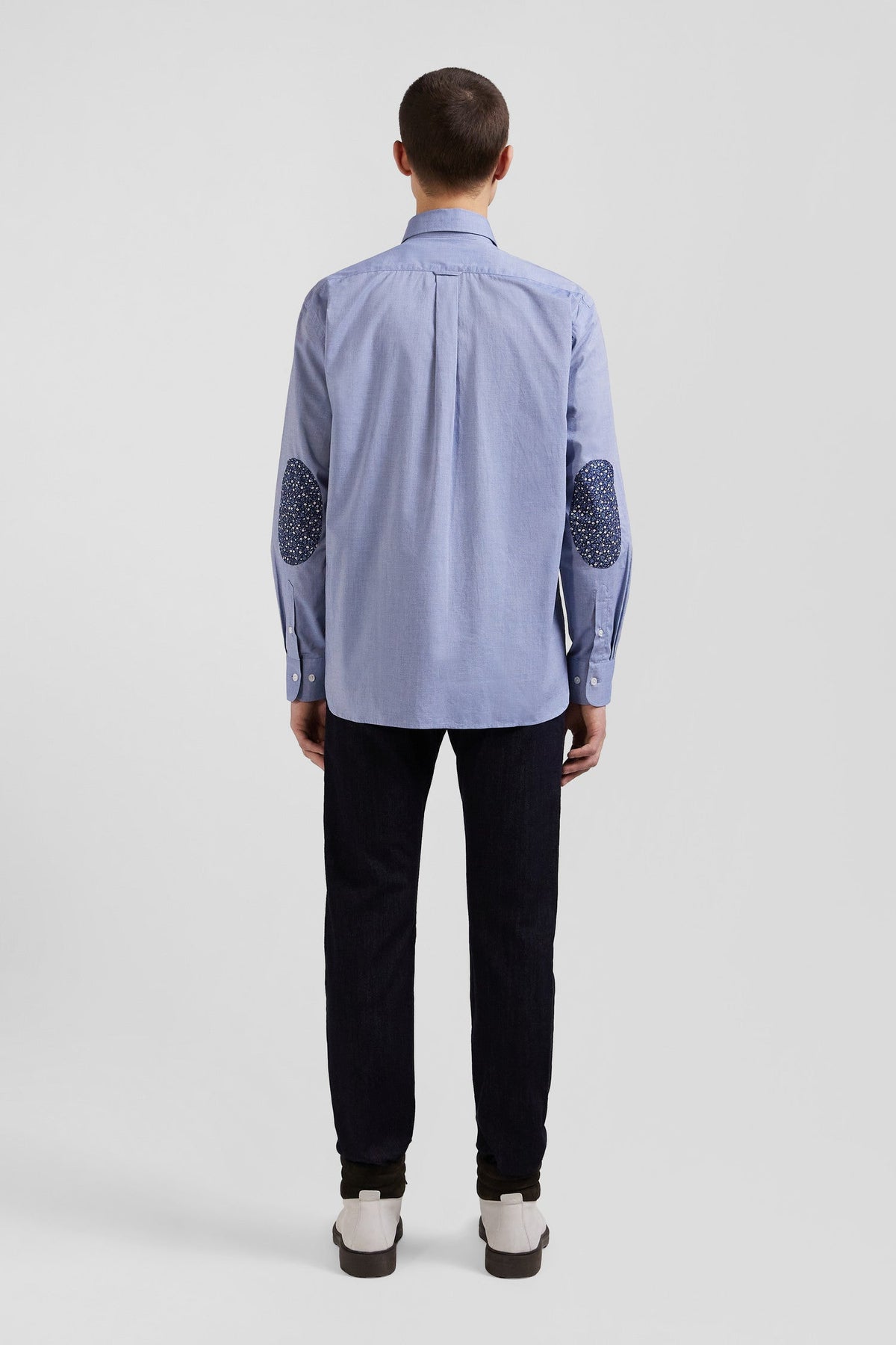 Eden Park Regular Fit Cotton Shirt With Printed Elbow Patches