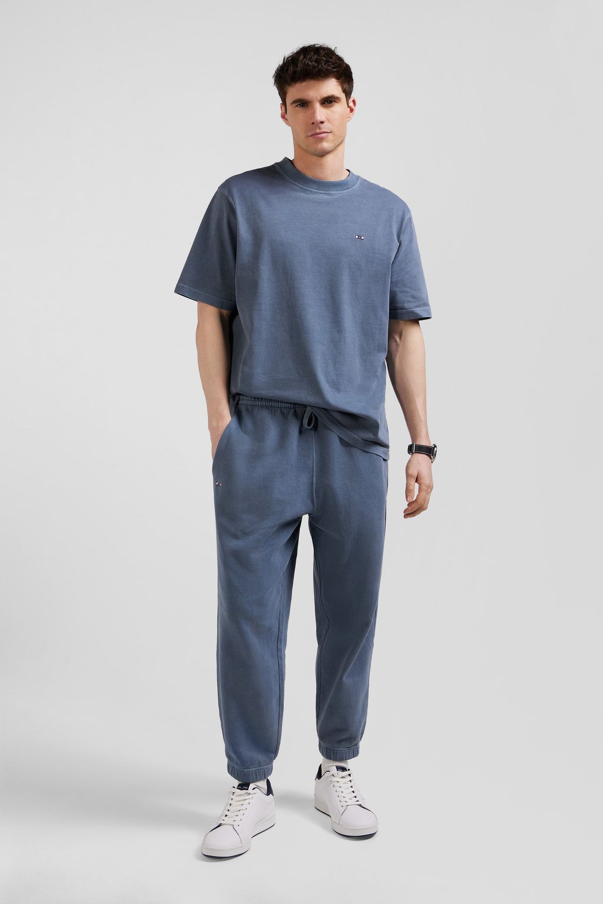 Eden Park Jogging Pants In Overdyed Fleece, Relaxed Fit