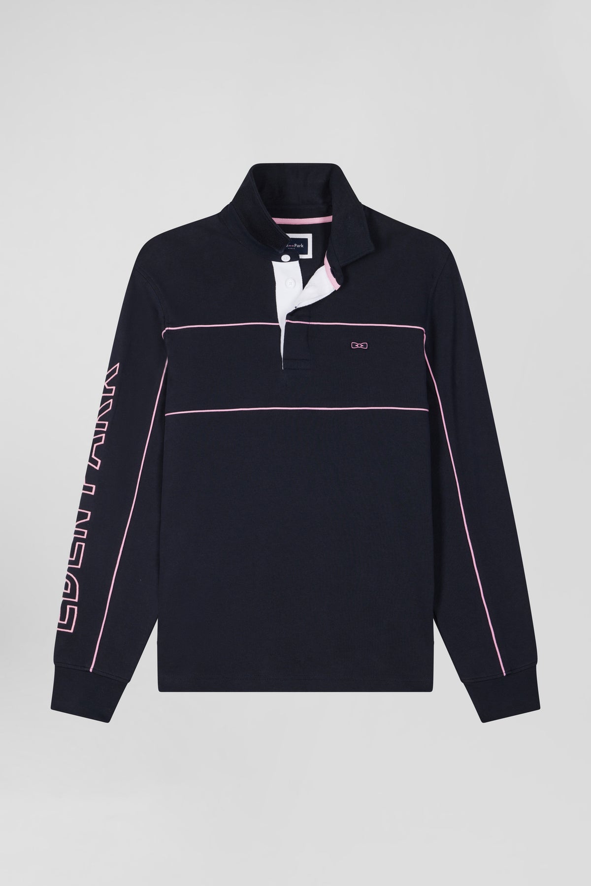 Eden Park Long-Sleeved With Pink Piping, Eden Park Embroidery, Regular Fit