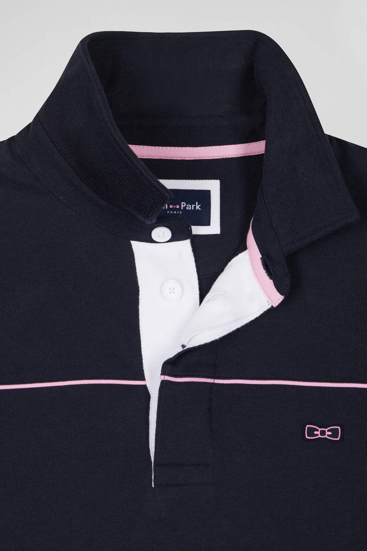Eden Park Long-Sleeved With Pink Piping, Eden Park Embroidery, Regular Fit
