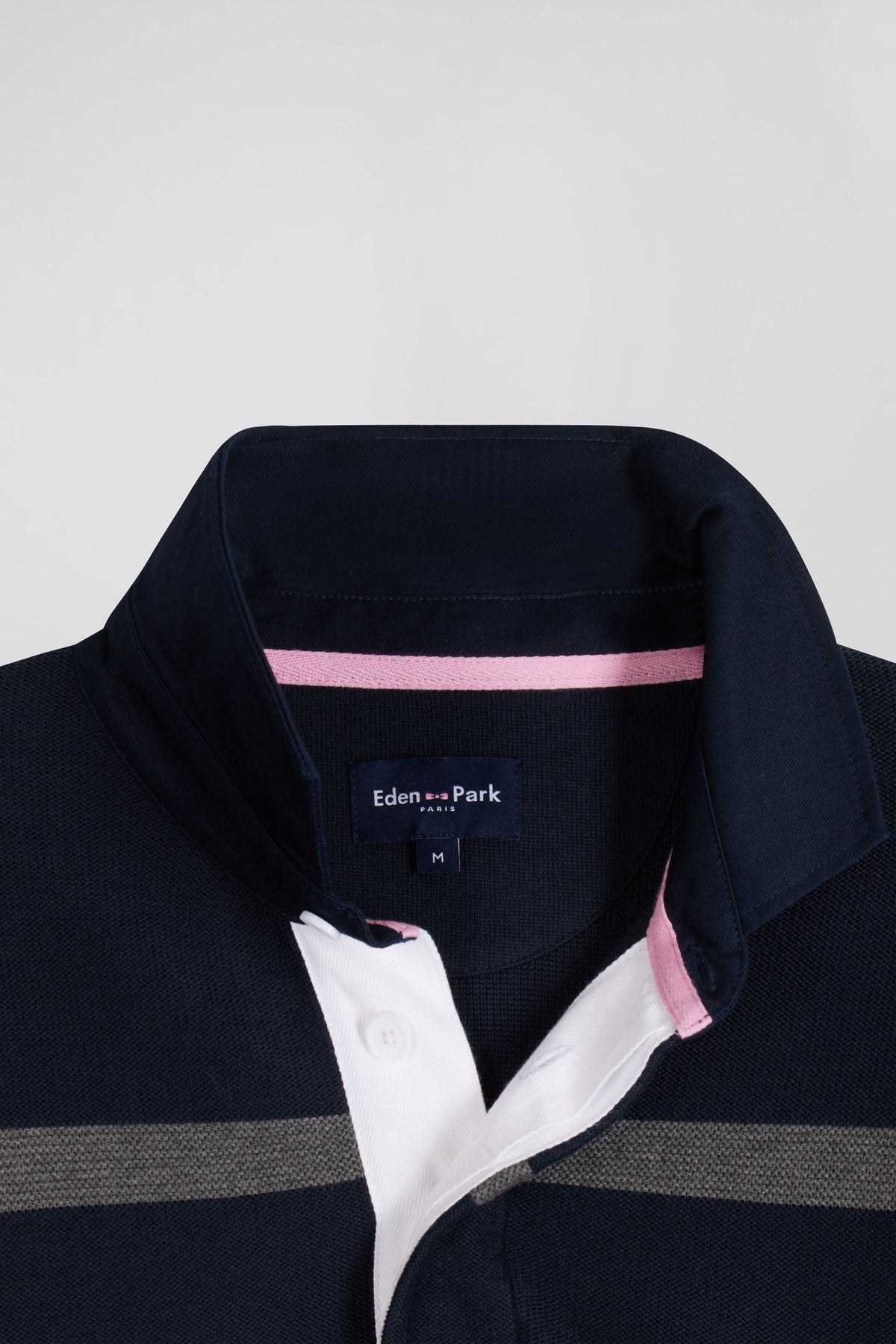 Eden Park Regular Fit Striped Cotton Polo Neck Sweater