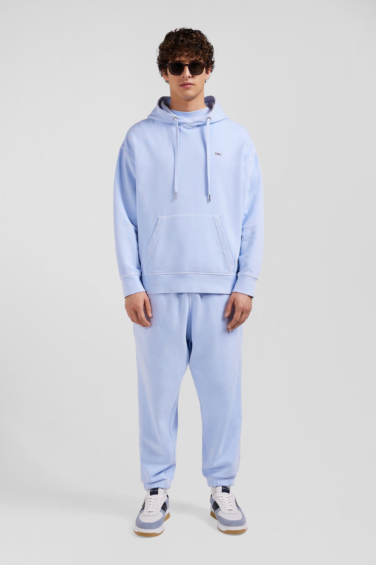Eden Park Unisex Oversized Fit Overdyed Sky Cotton Fleece Hoodie