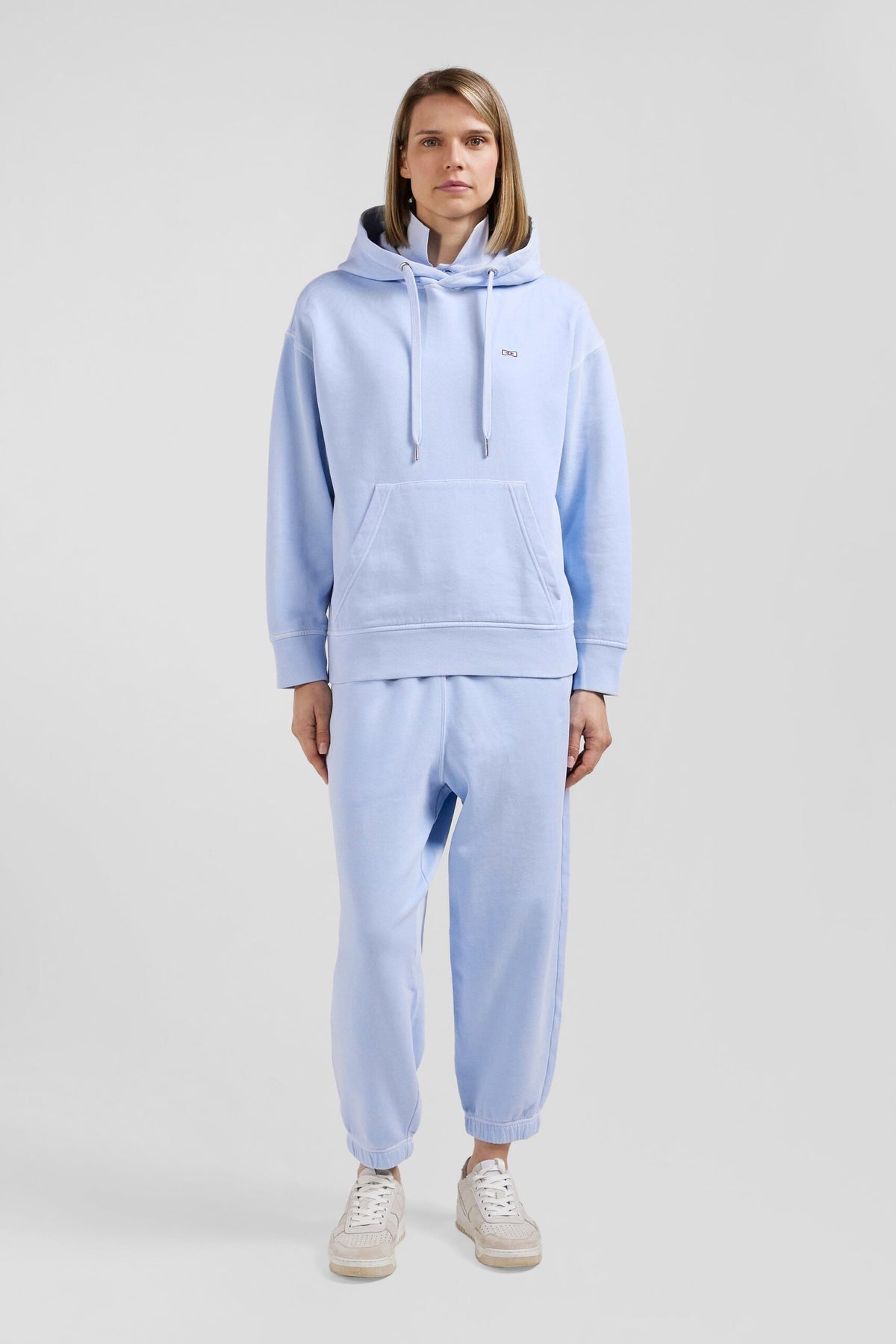 Eden Park Unisex Oversized Fit Overdyed Sky Cotton Fleece Hoodie