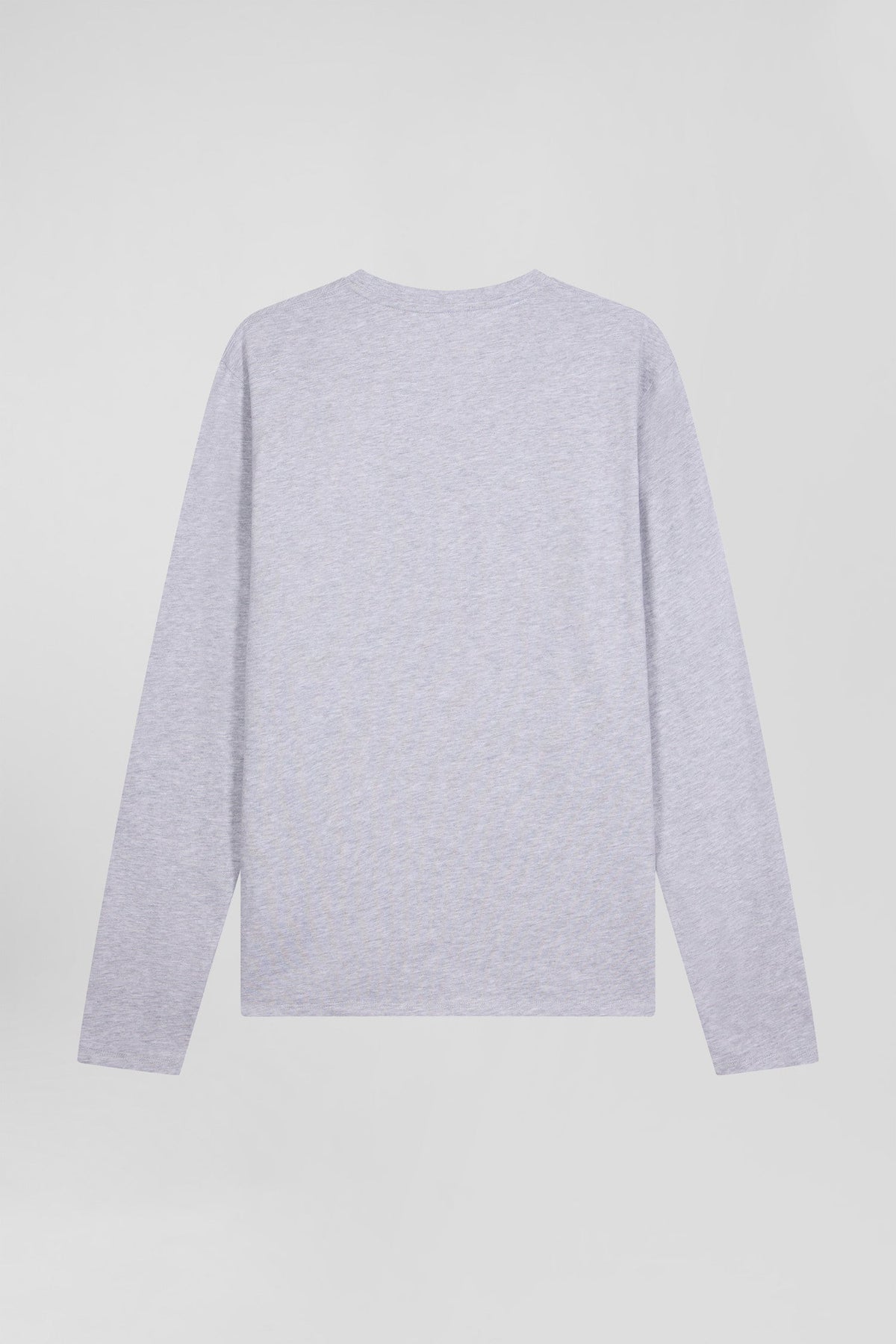 Eden Park Regular Fit Plain Grey Cotton Long Sleeve T-Shirt