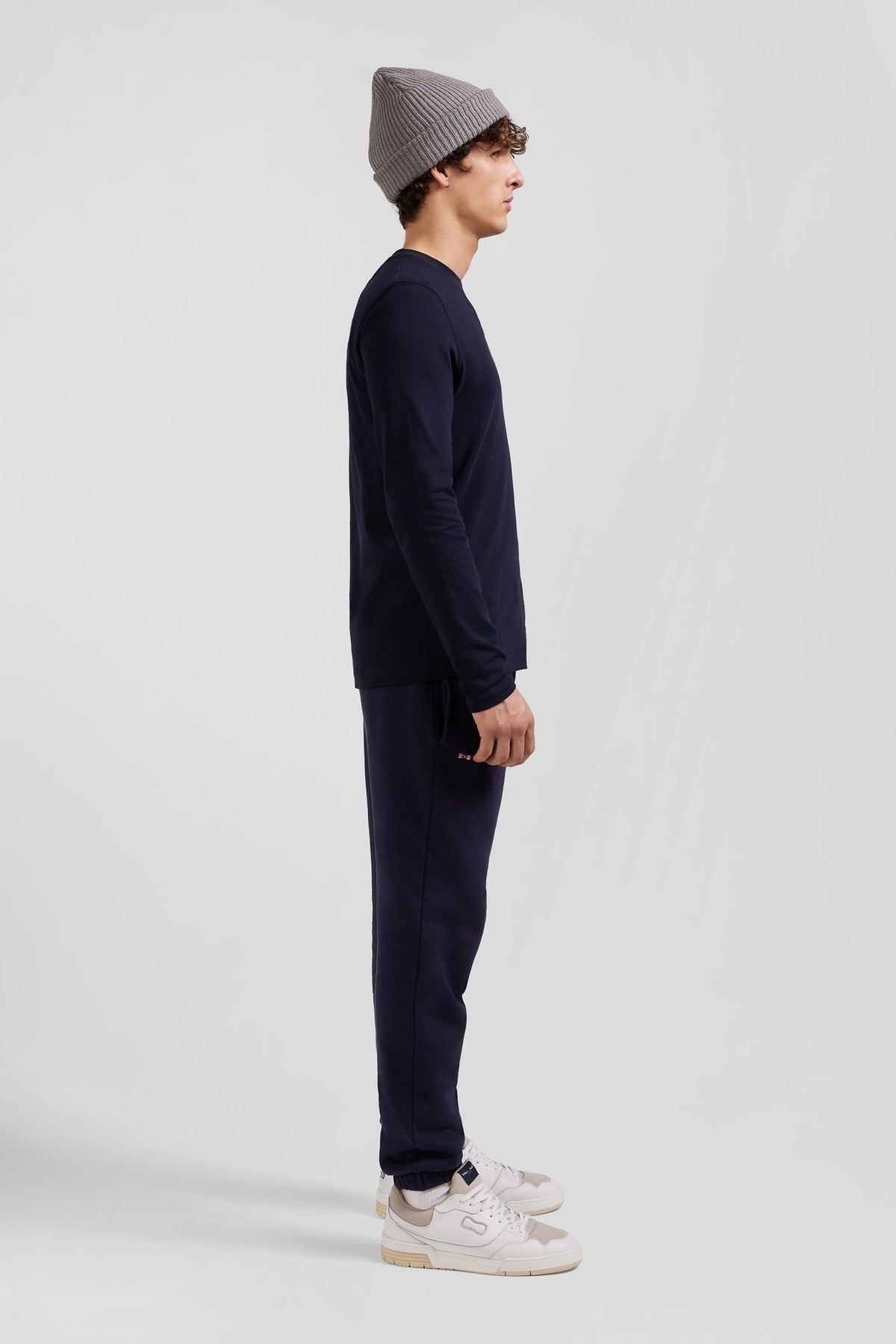 Eden Park Navy Blue Cotton Long-Sleeved T-Shirt With Embroidery And Circled Bow Ties