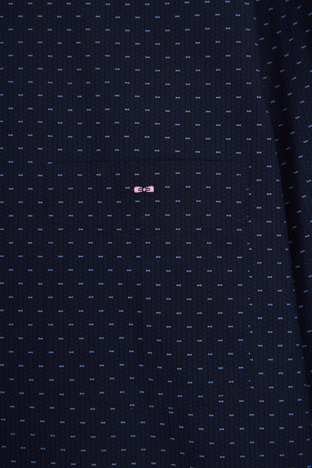 Eden Park Straight-cut navy bow tie micro-patterned cotton shirt