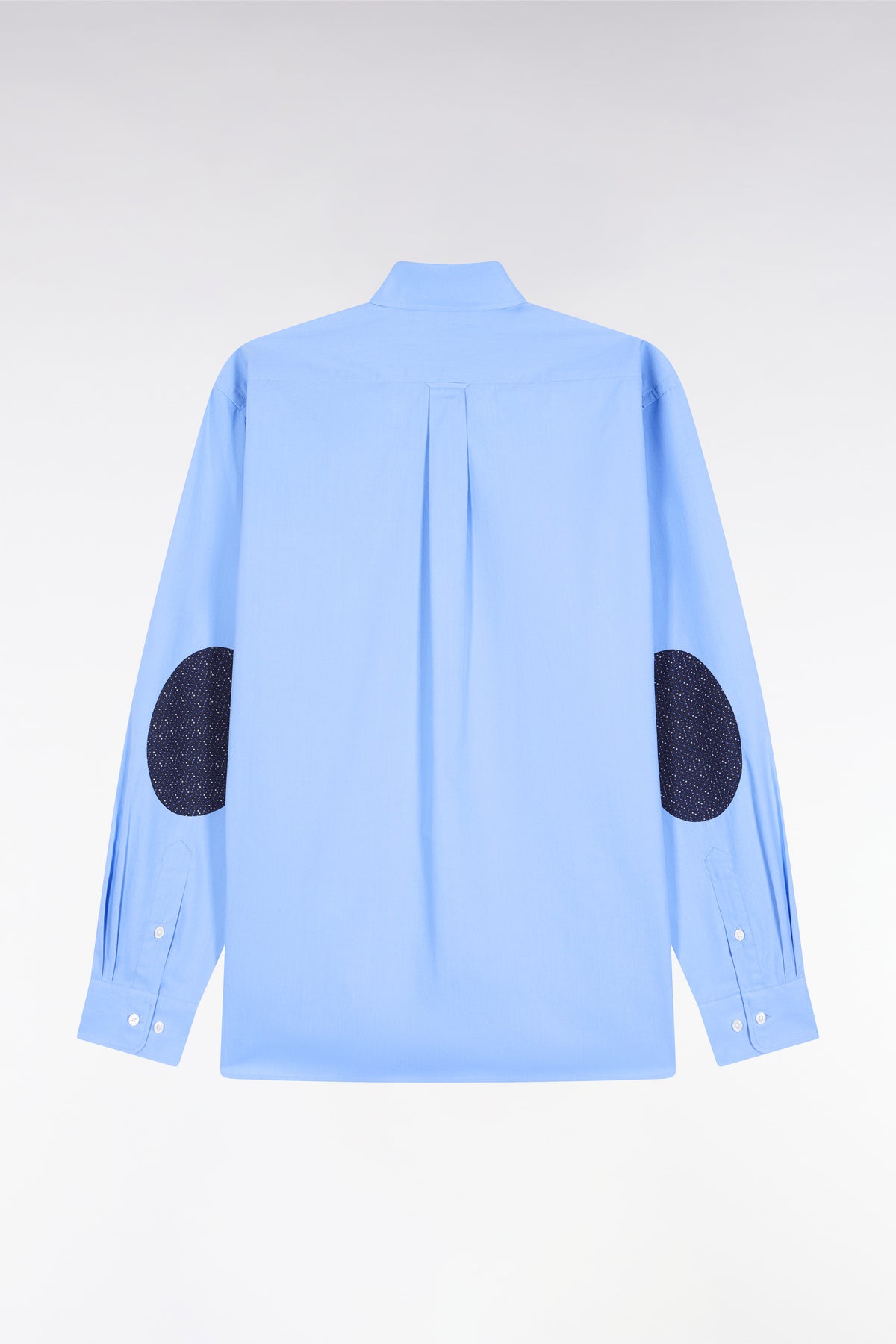 Eden Park Sky cotton shirt with straight cut printed elbow patch
