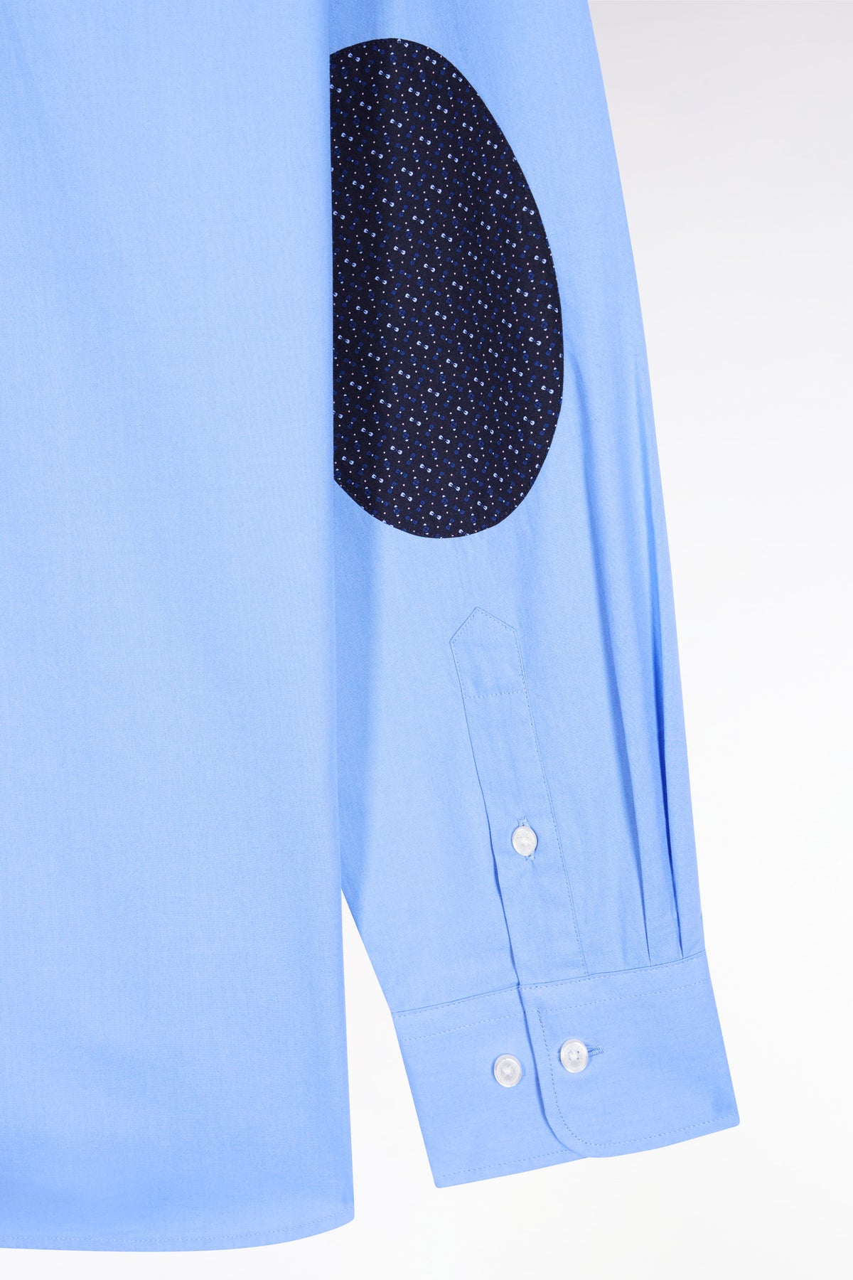 Eden Park Sky cotton shirt with straight cut printed elbow patch