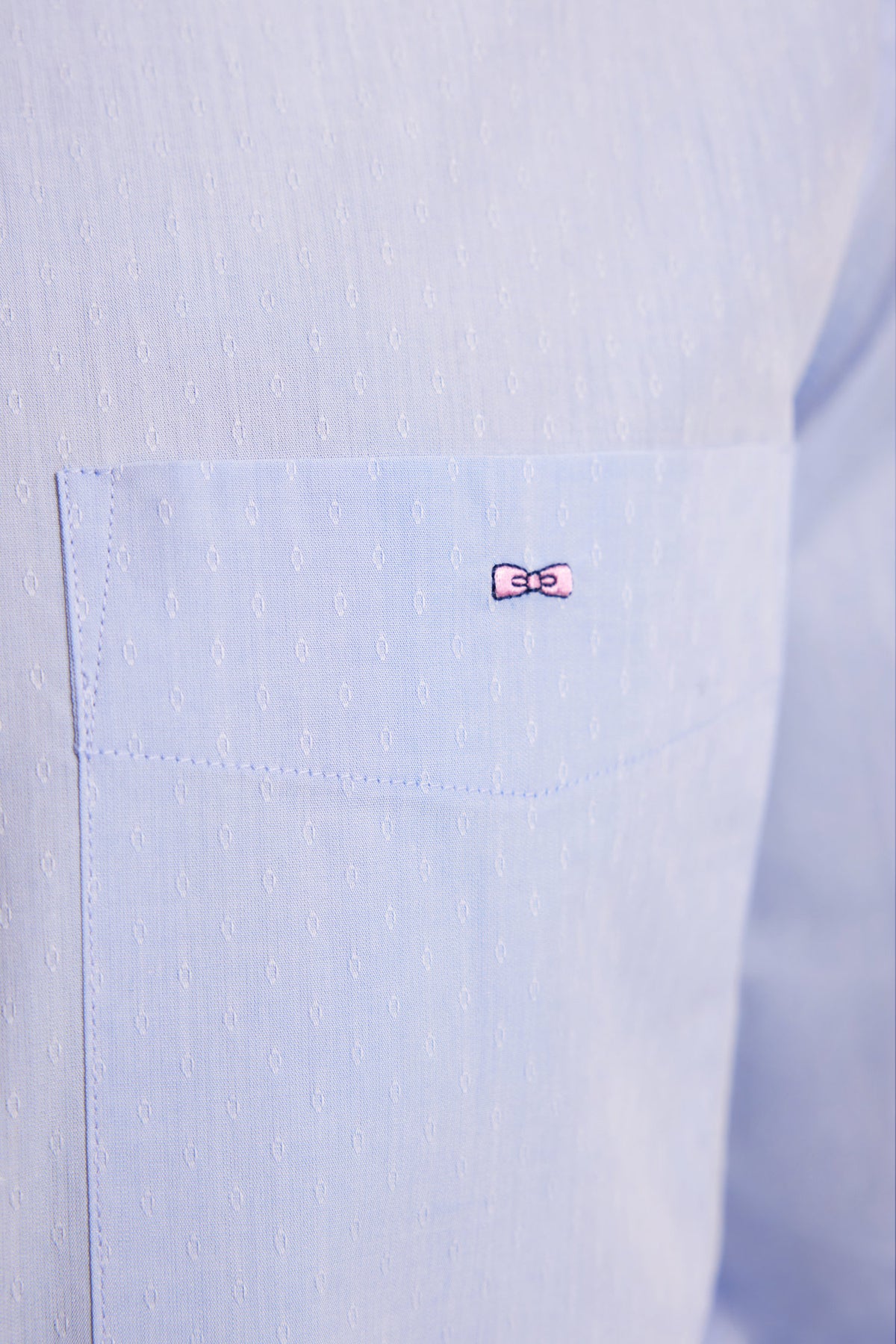 Eden Park Sky cotton shirt with micro-jacquard patterns straight cut