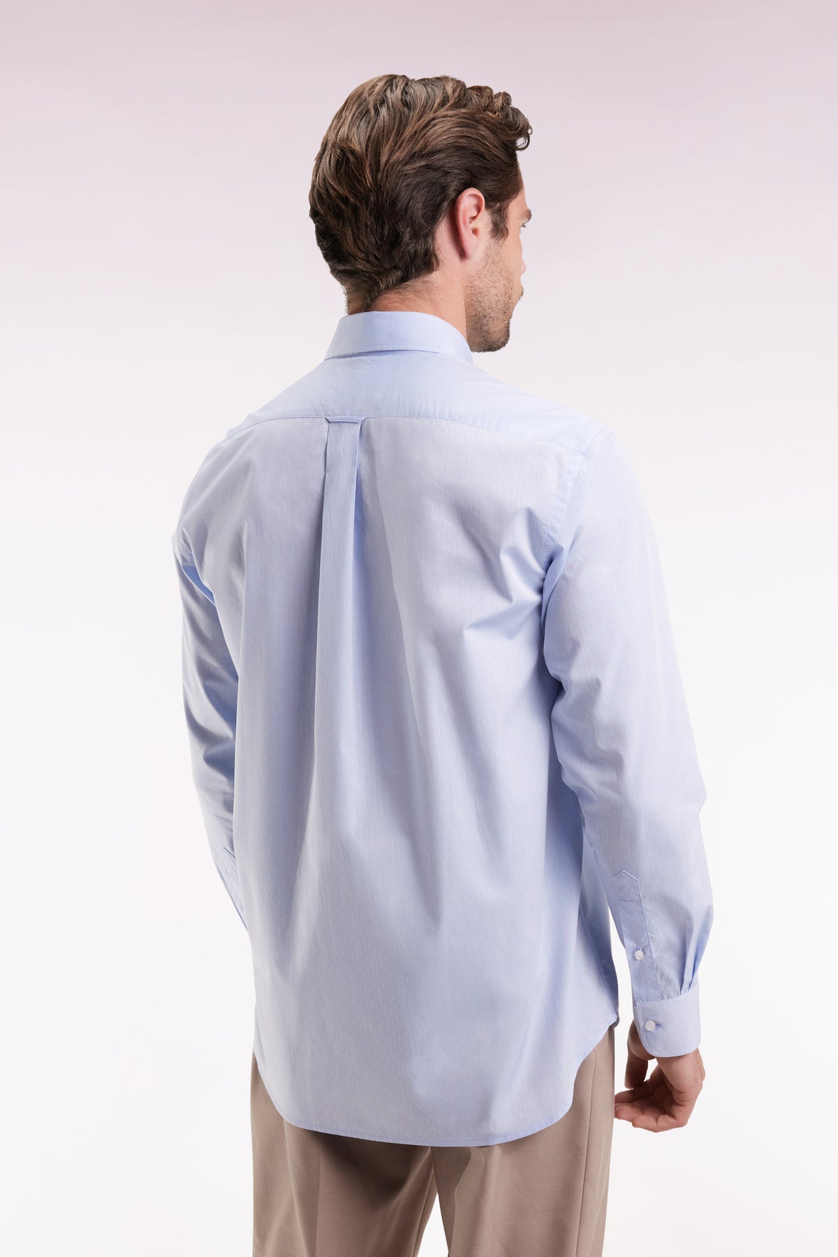 Eden Park Sky cotton shirt with micro-jacquard patterns straight cut