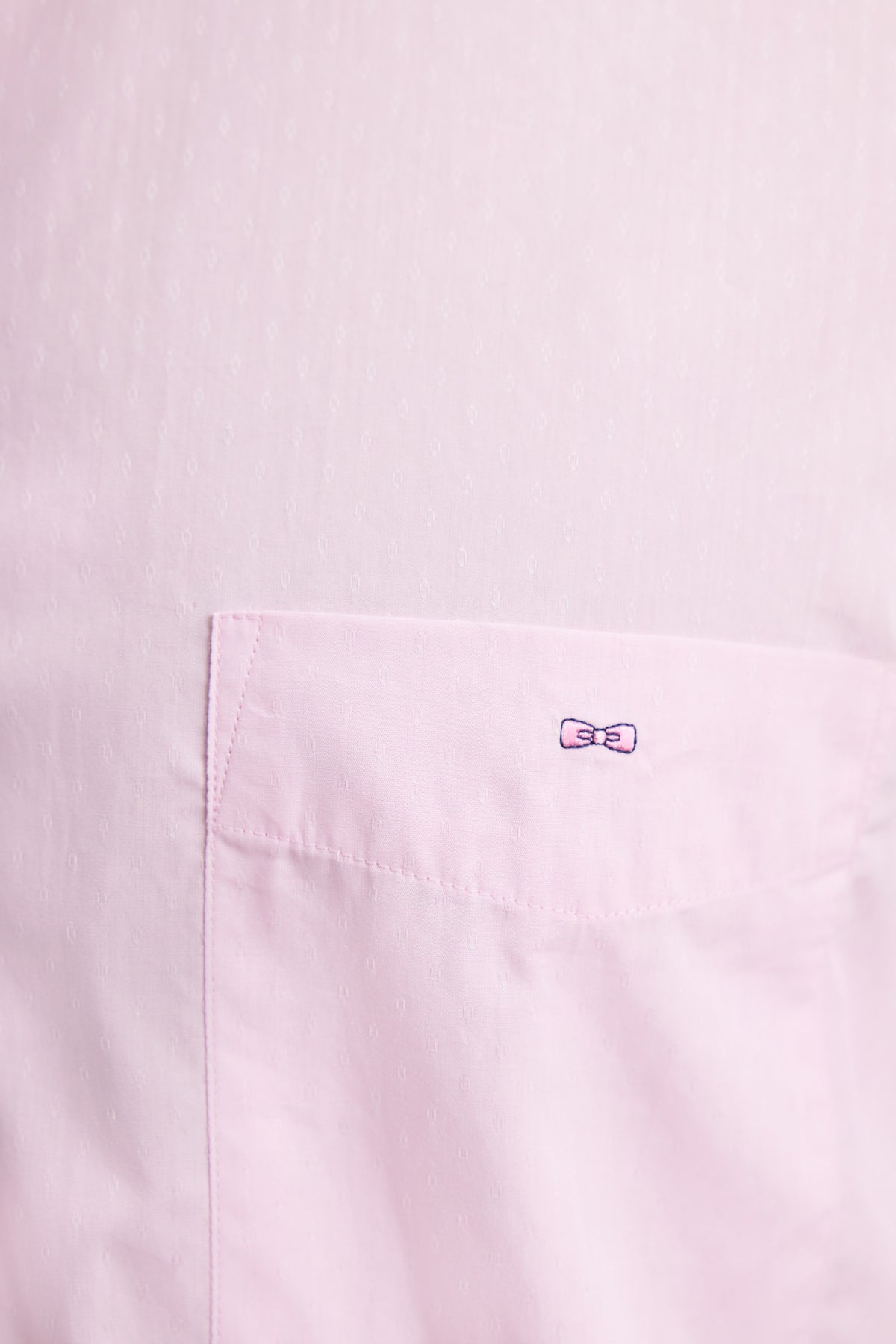 Eden Park Pink cotton shirt with straight cut jacquard micro-patterns