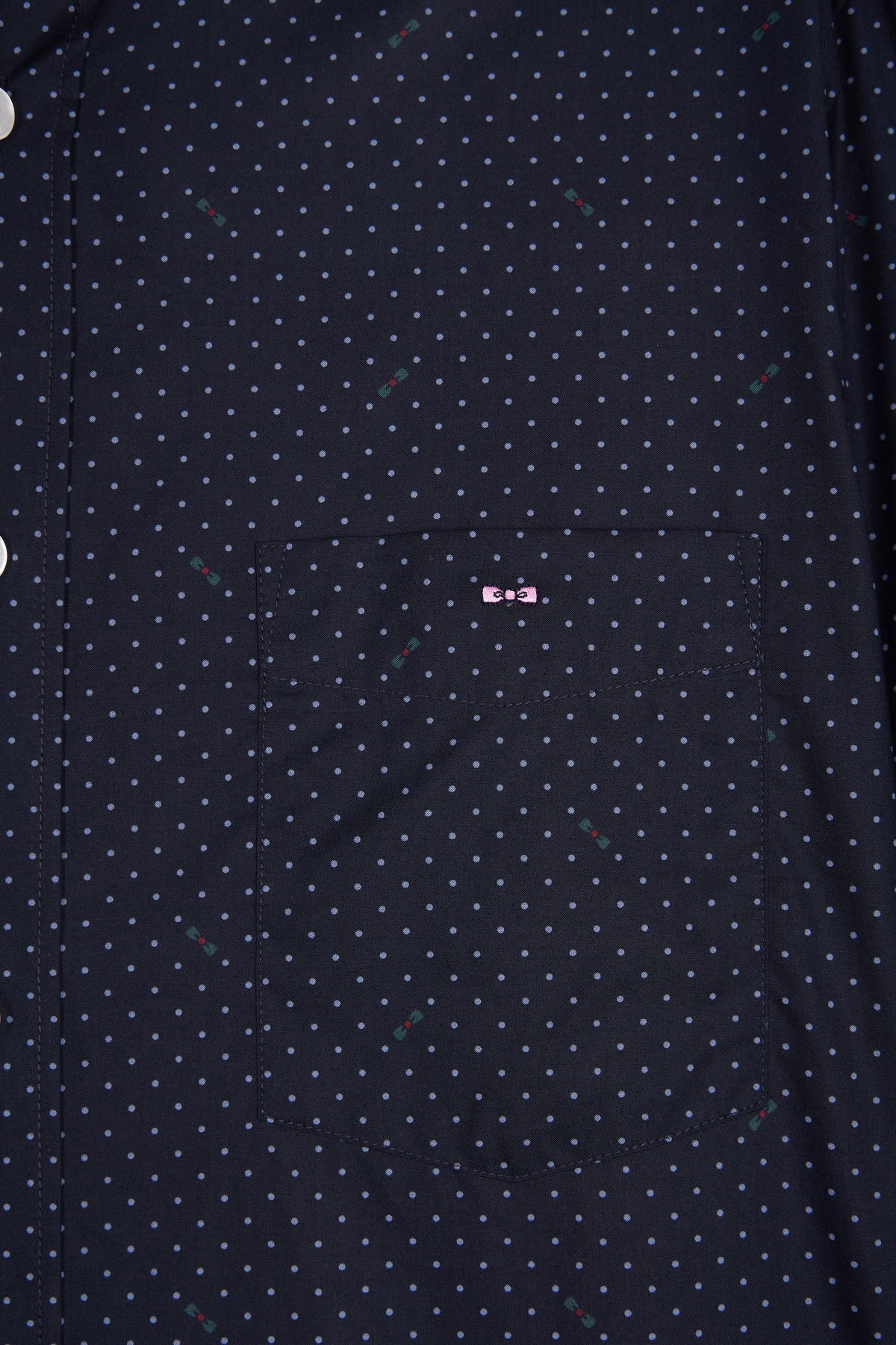 Eden Park Navy Pima cotton shirt with micro-polka dots straight cut