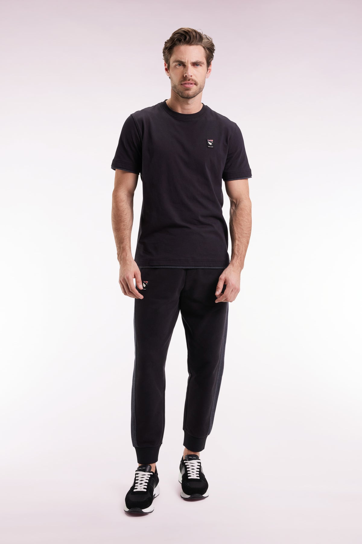 Eden Park New Zealand black fleece joggers with relaxed fit