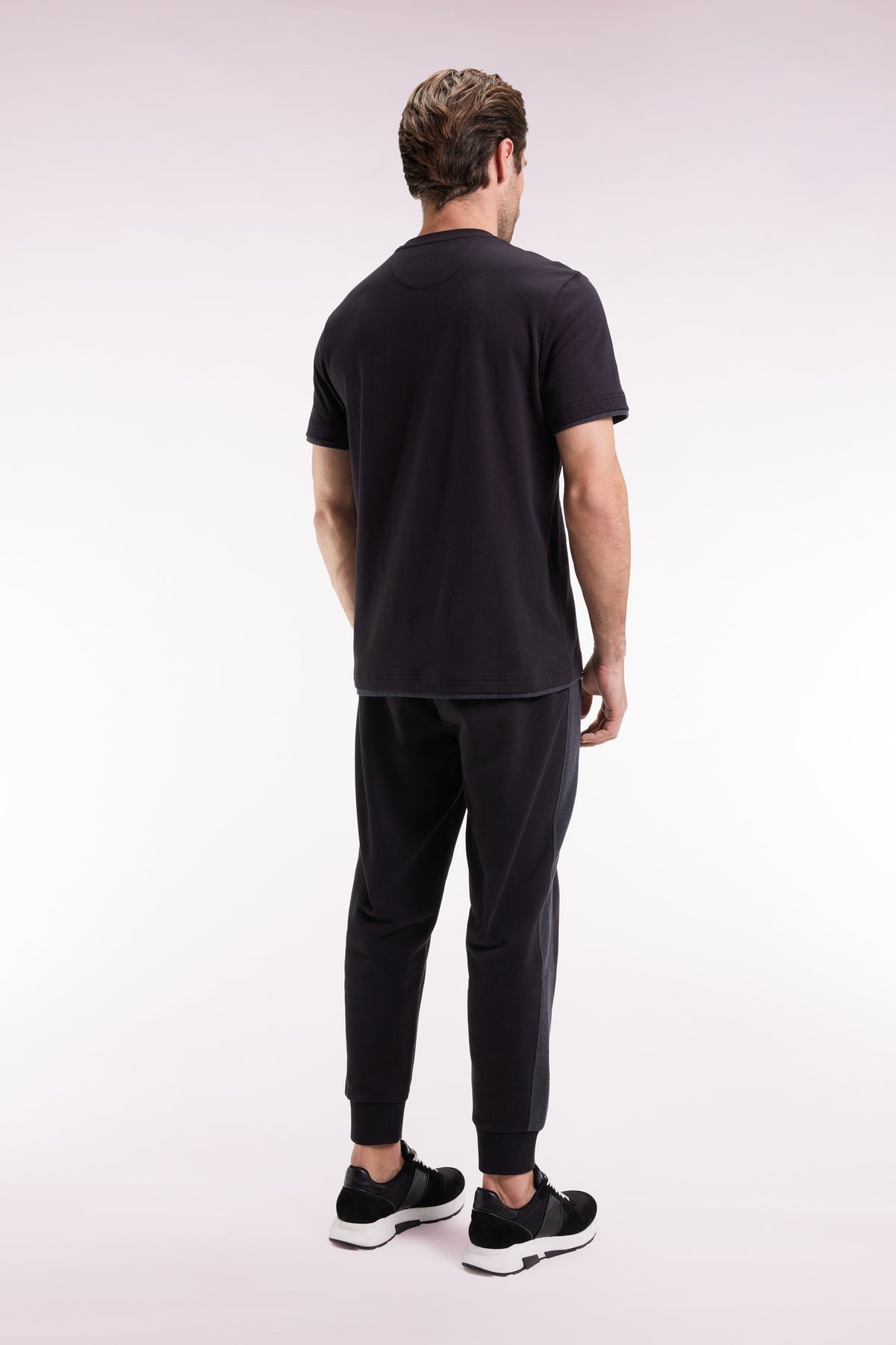 Eden Park New Zealand black fleece joggers with relaxed fit