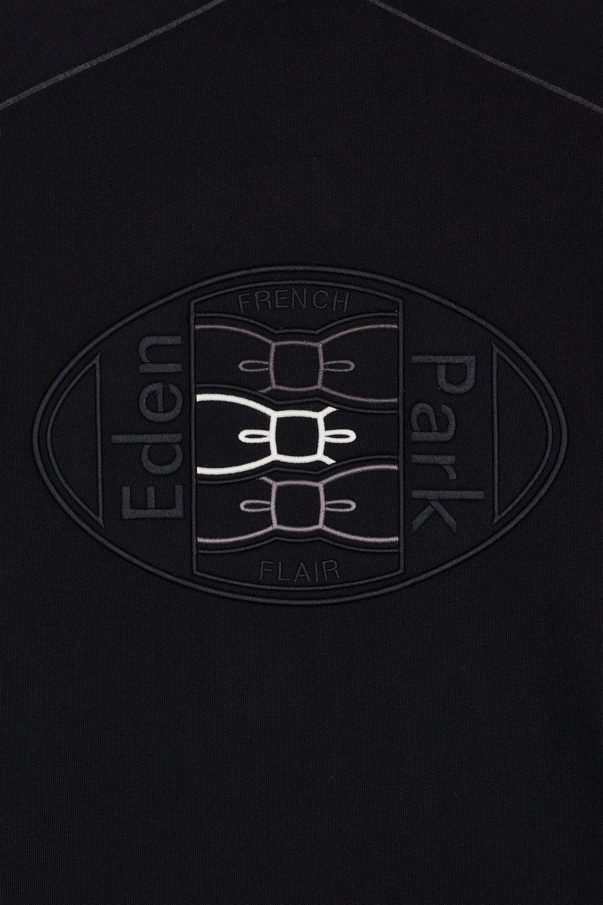 Eden Park Long-sleeved jersey in black heavyweight cotton jersey with straight fit