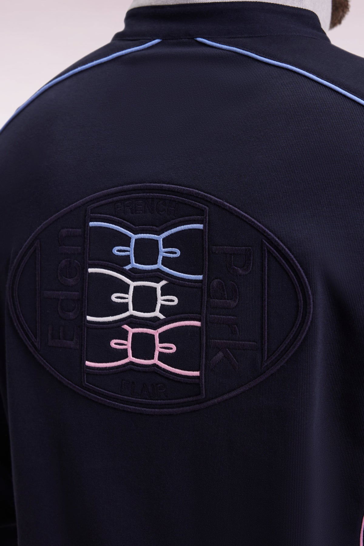 Eden Park Long-sleeved jersey in navy heavyweight cotton jersey with straight fit