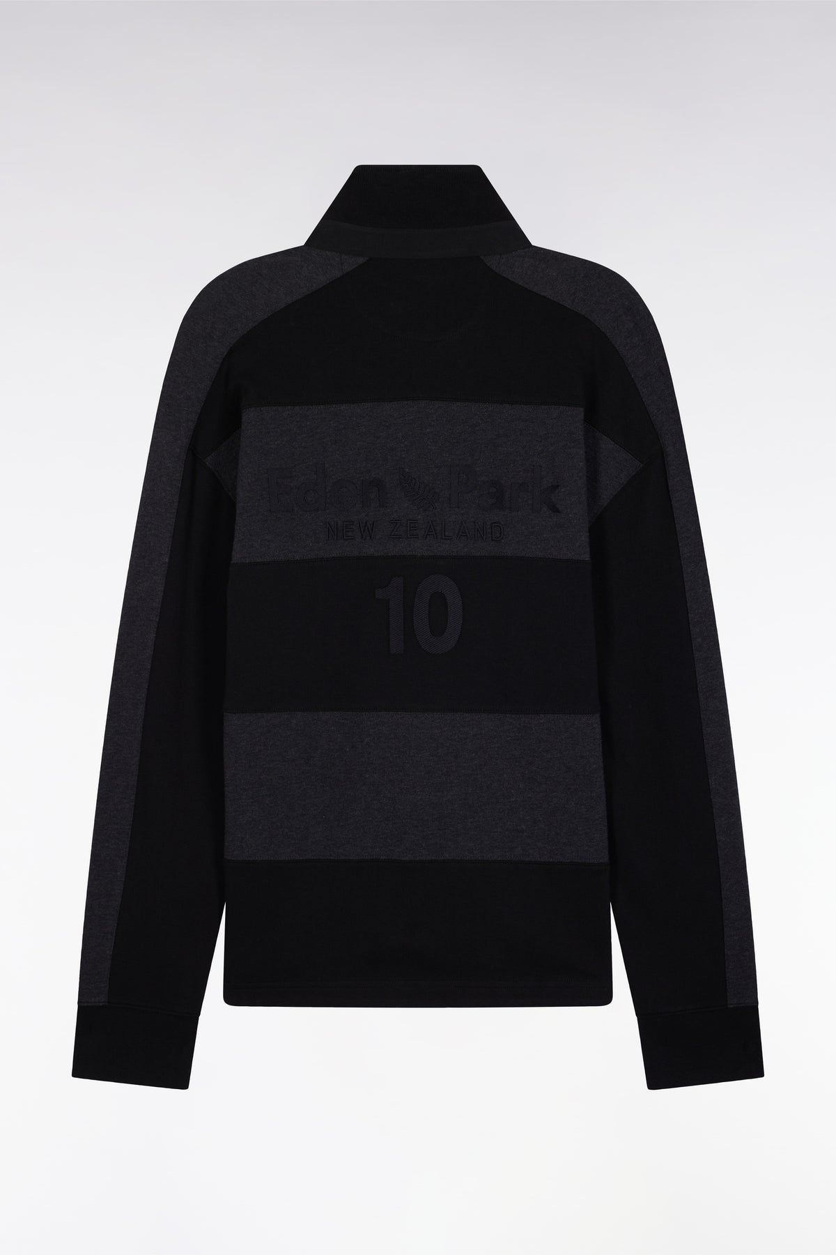 Eden Park New Zealand striped long sleeve jersey in grey heavyweight cotton jersey