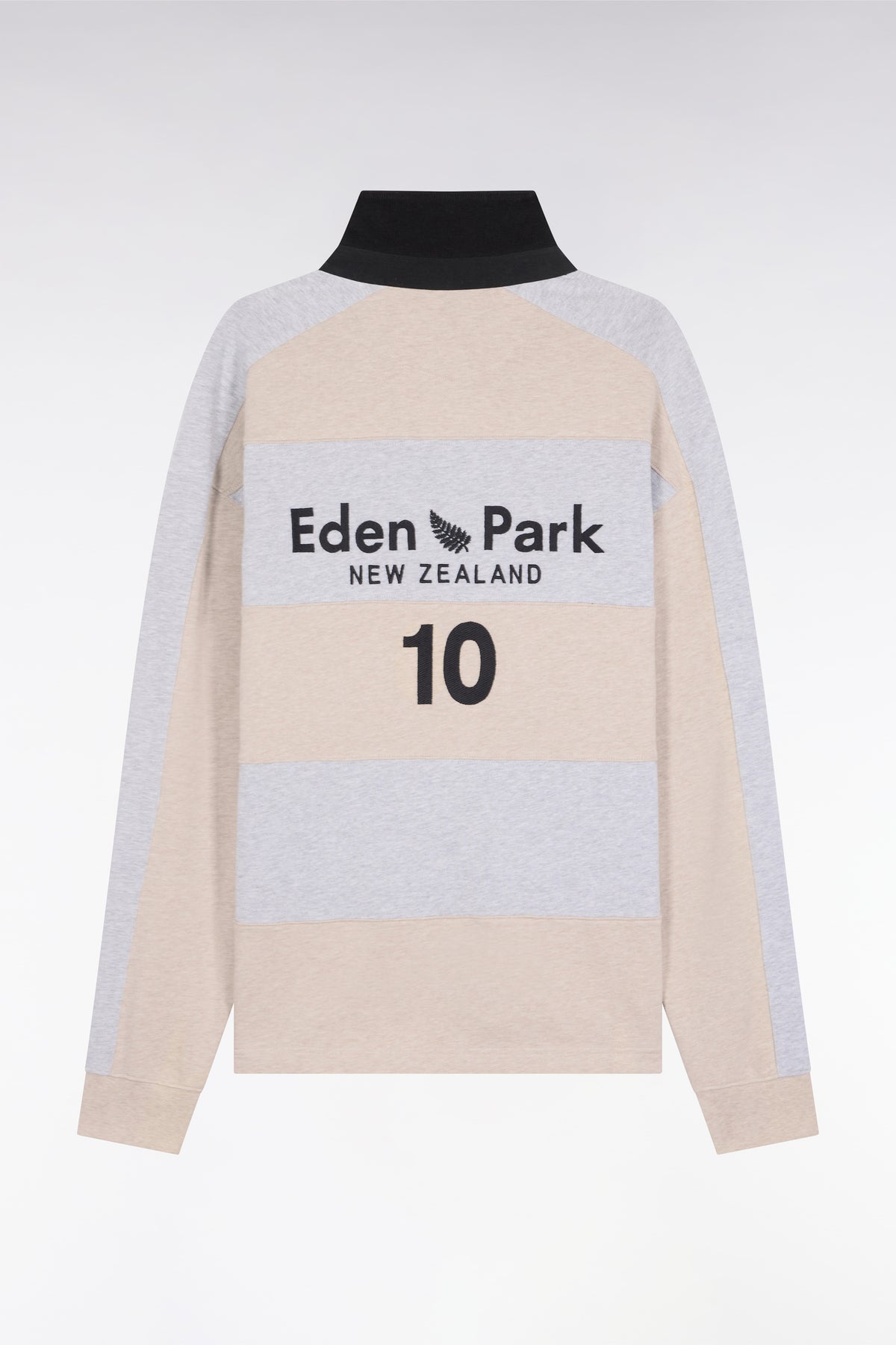 Eden Park New Zealand striped long sleeve jersey in beige heavyweight cotton jersey