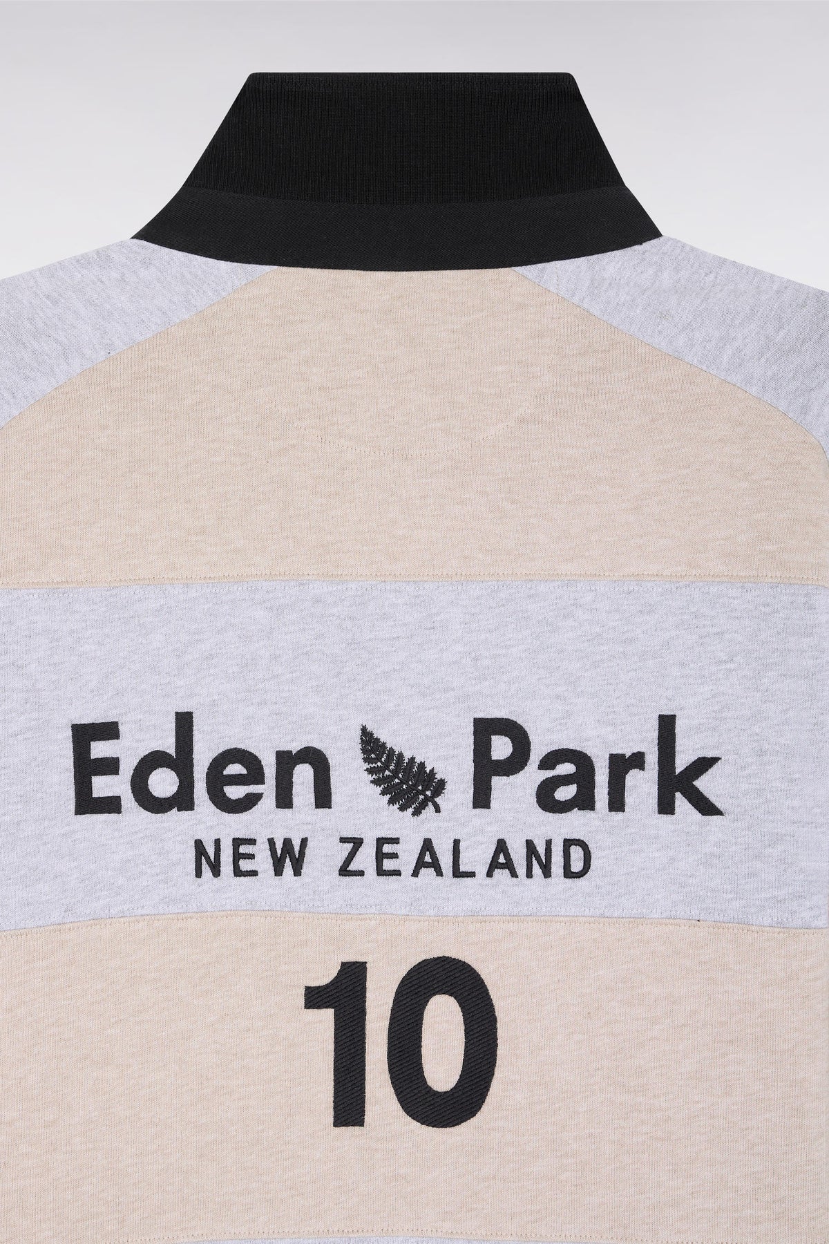 Eden Park New Zealand striped long sleeve jersey in beige heavyweight cotton jersey