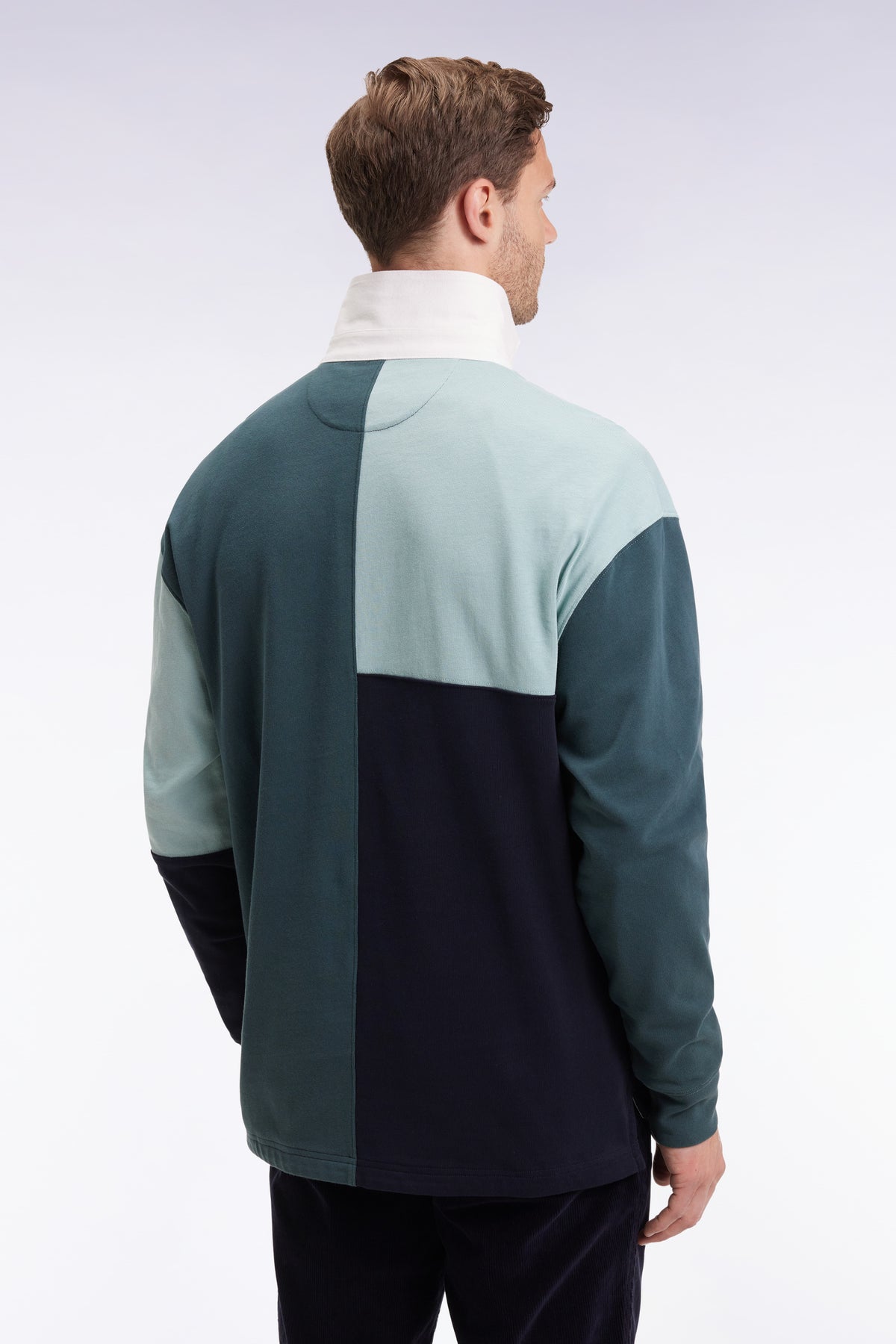 Eden Park Green cotton long-sleeved jersey with cut-and-sew dials