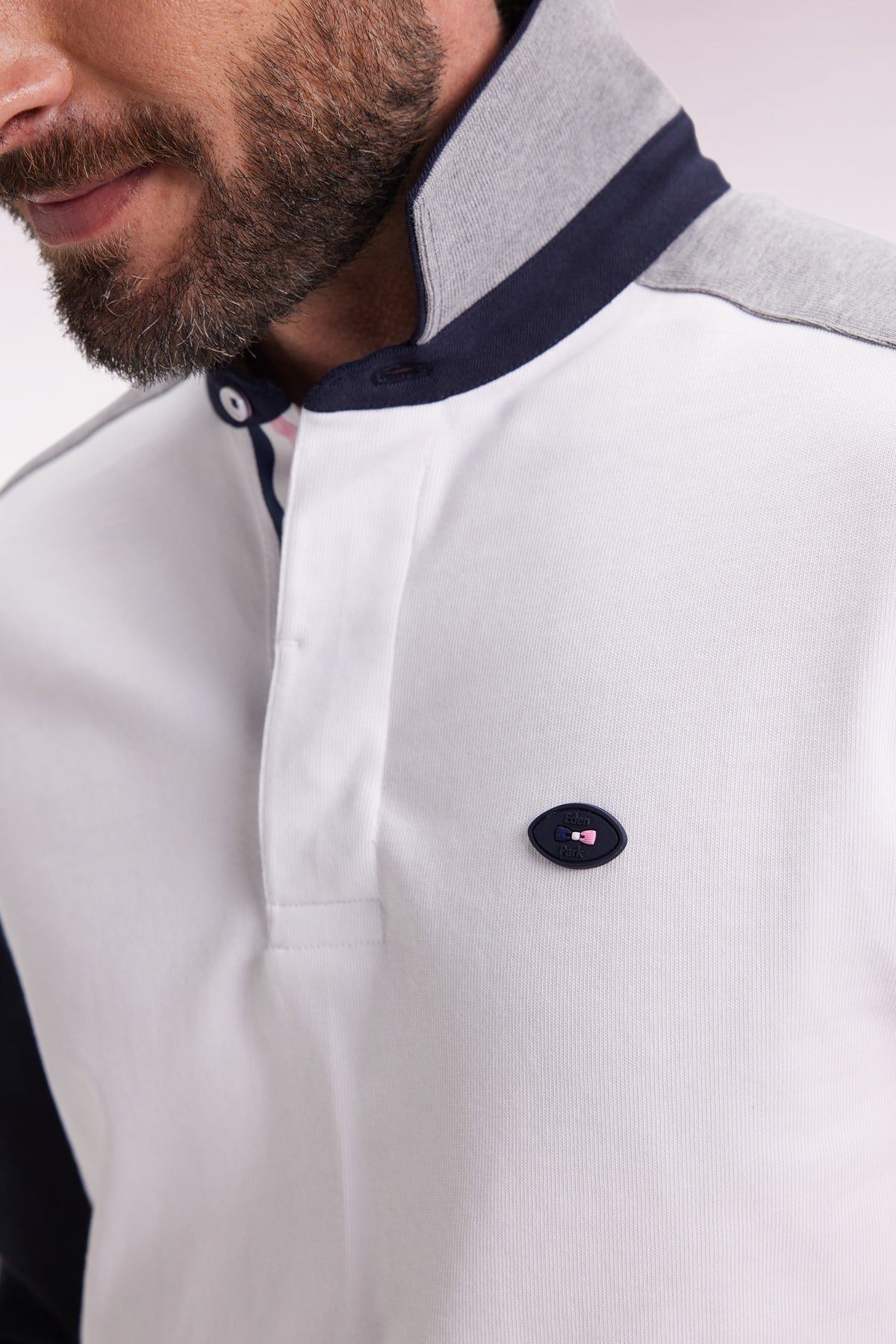 Eden Park XV de France long sleeve jersey with embroidered straight cut back