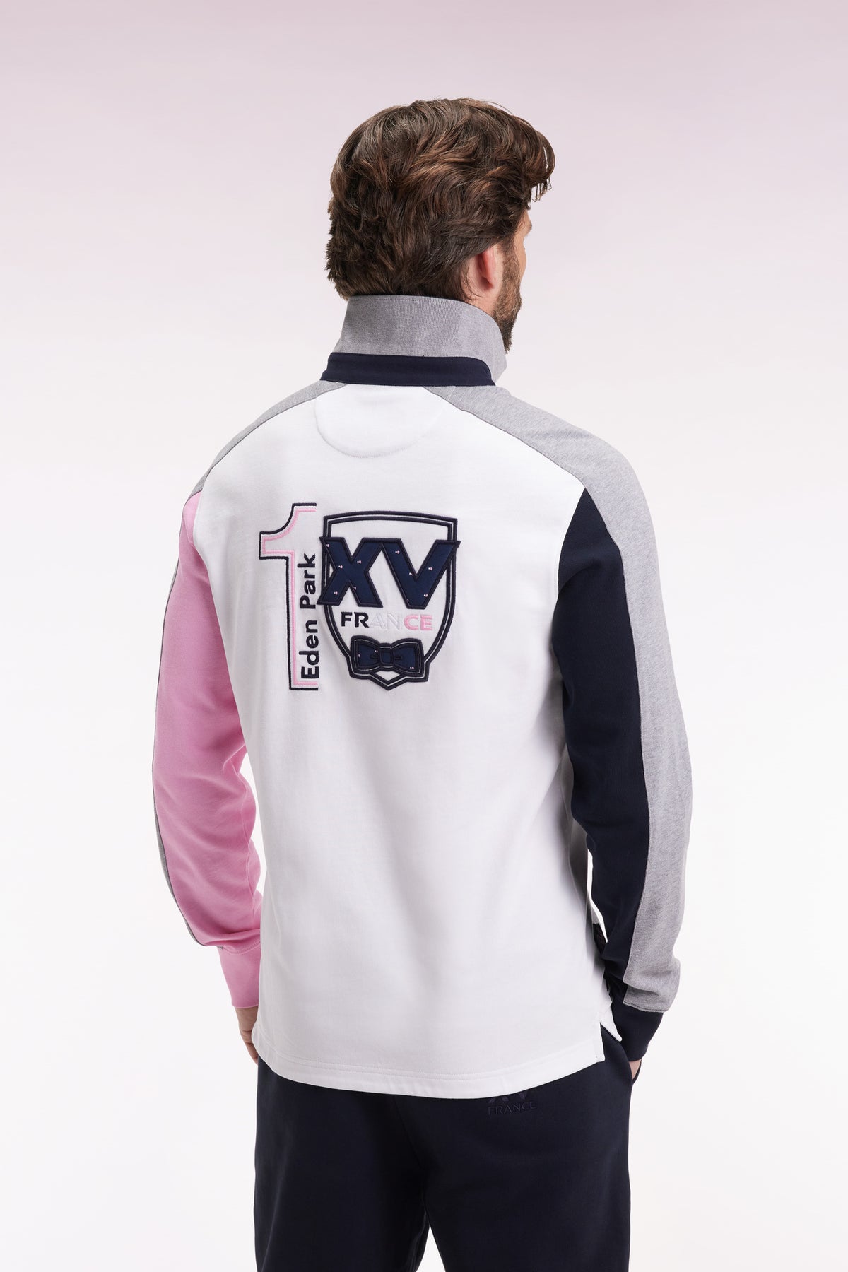 Eden Park XV de France long sleeve jersey with embroidered straight cut back