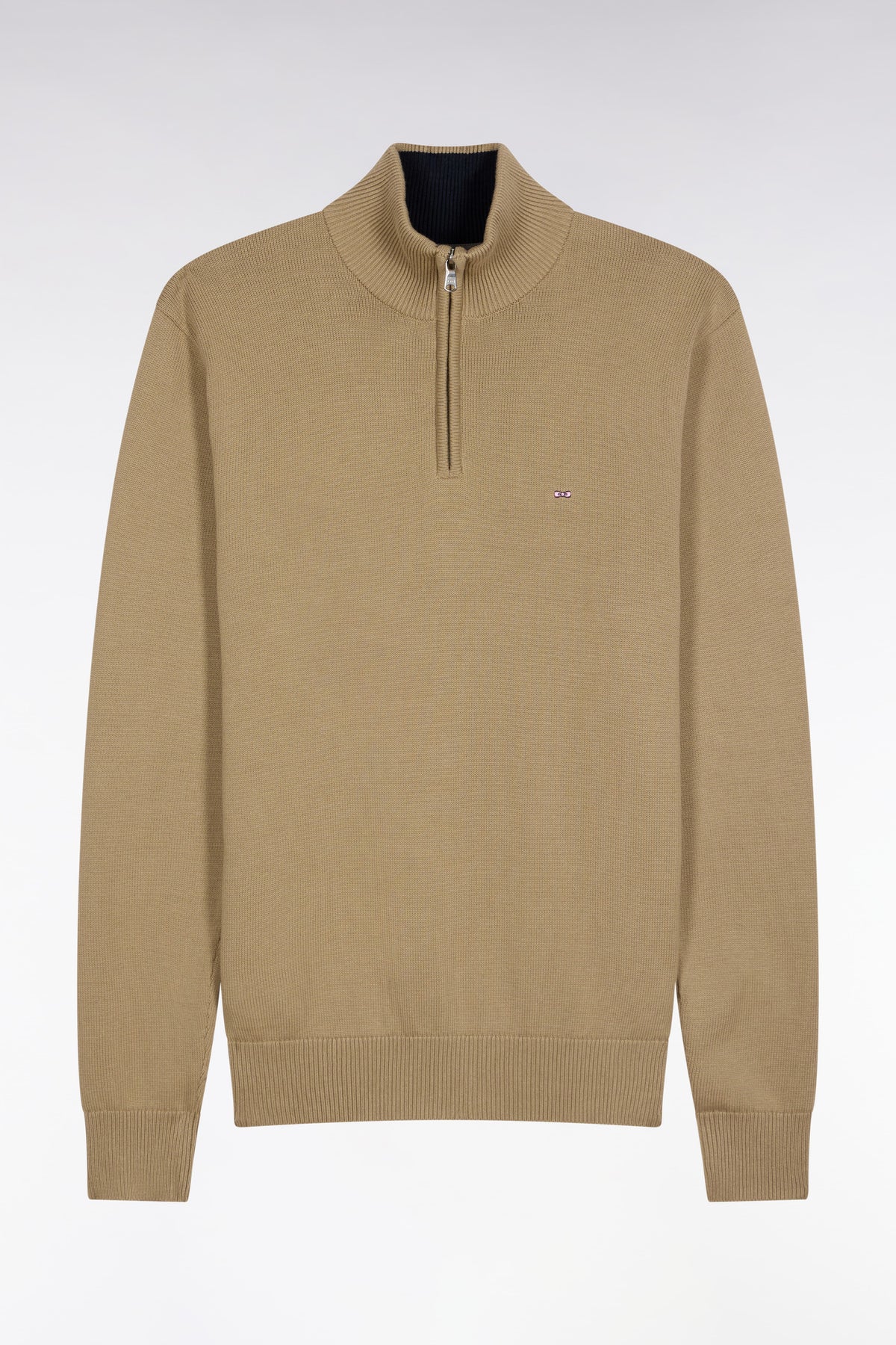 Eden Park Beige heavyweight cotton trucker collar sweater