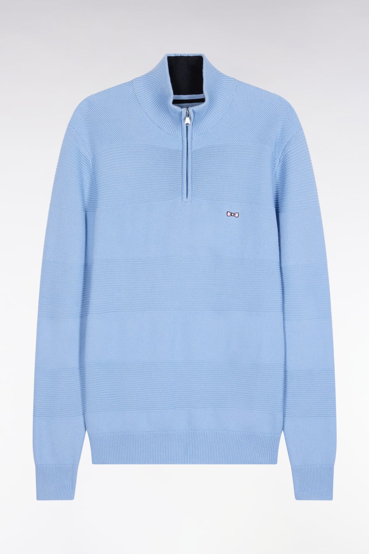 Eden Park Sky stripe effect cotton trucker collar sweater
