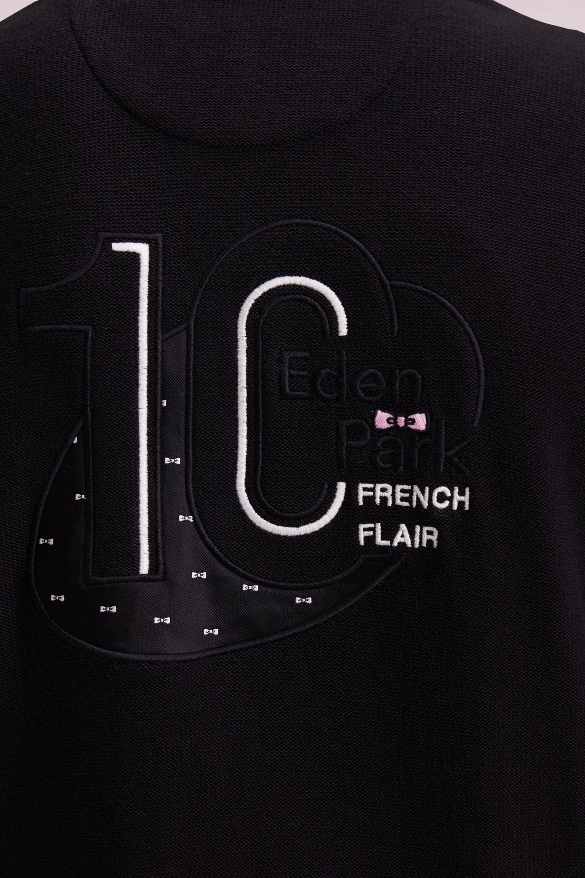 Eden Park Black cotton trucker collar sweater with embroidery on the back - MISSING FLAT
