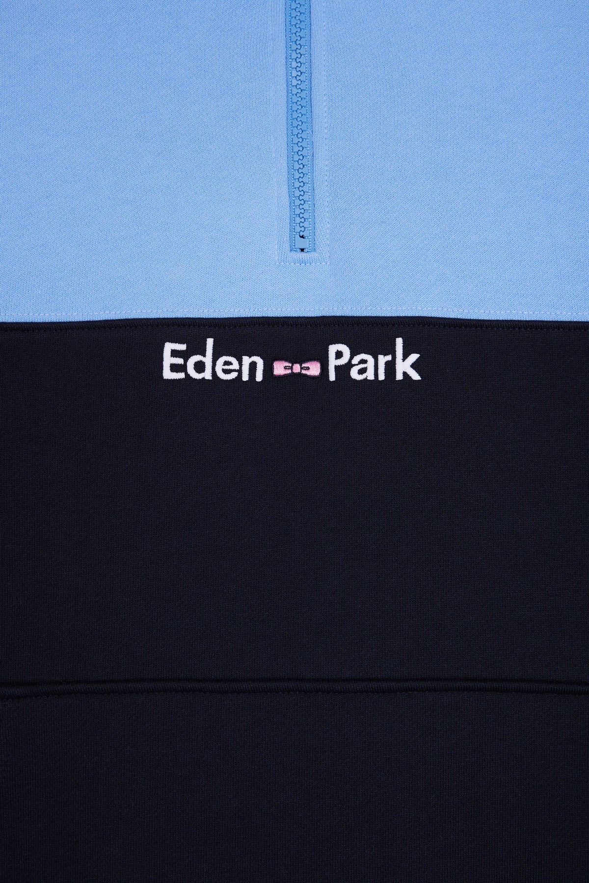 Eden Park Two-tone fleece trucker collar sweatshirt in sky