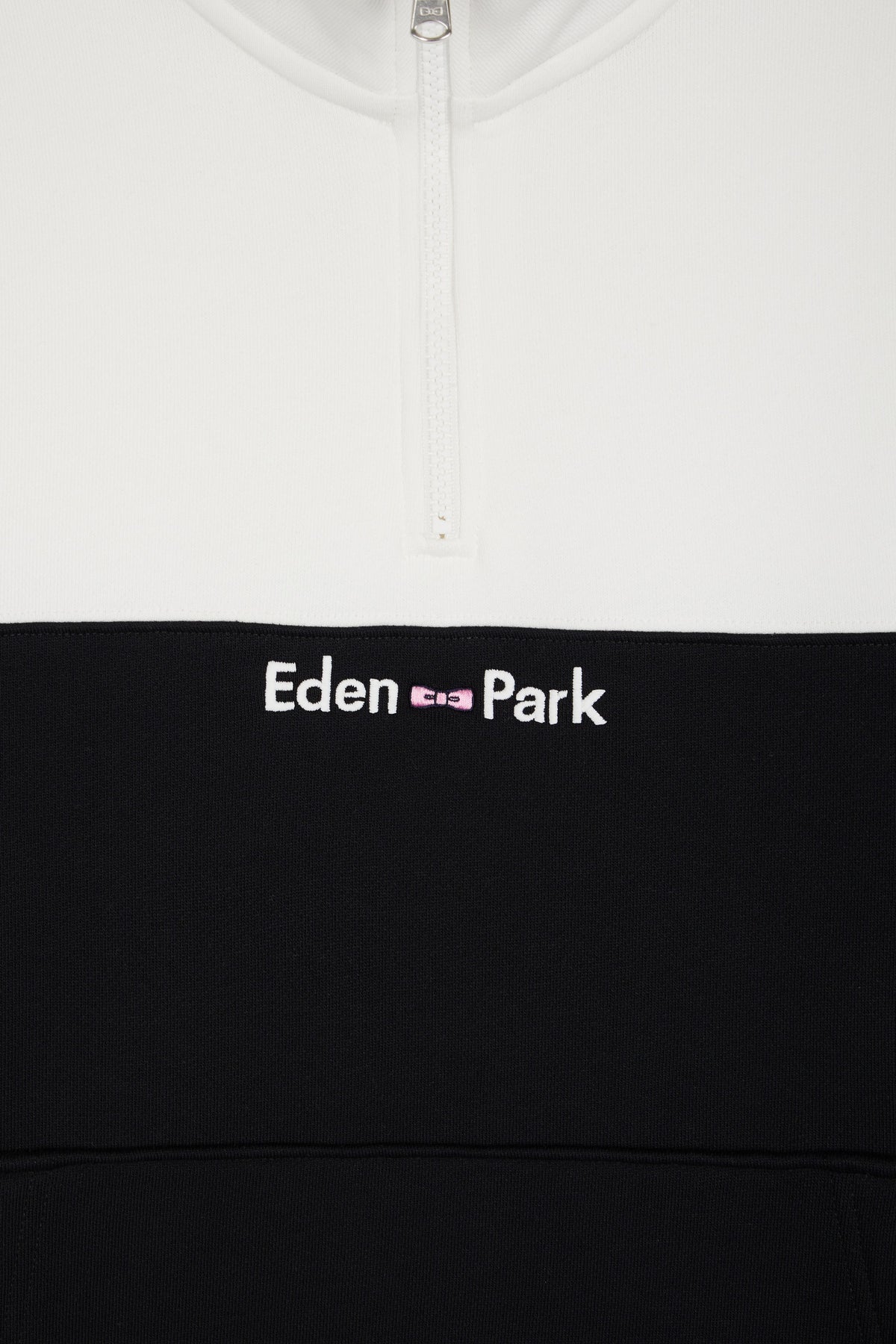 Eden Park Two-tone white fleece trucker collar sweatshirt