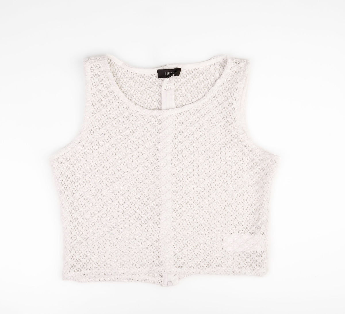 Forever 21 Intricate Crochet Mesh Sleeveless Crop Top