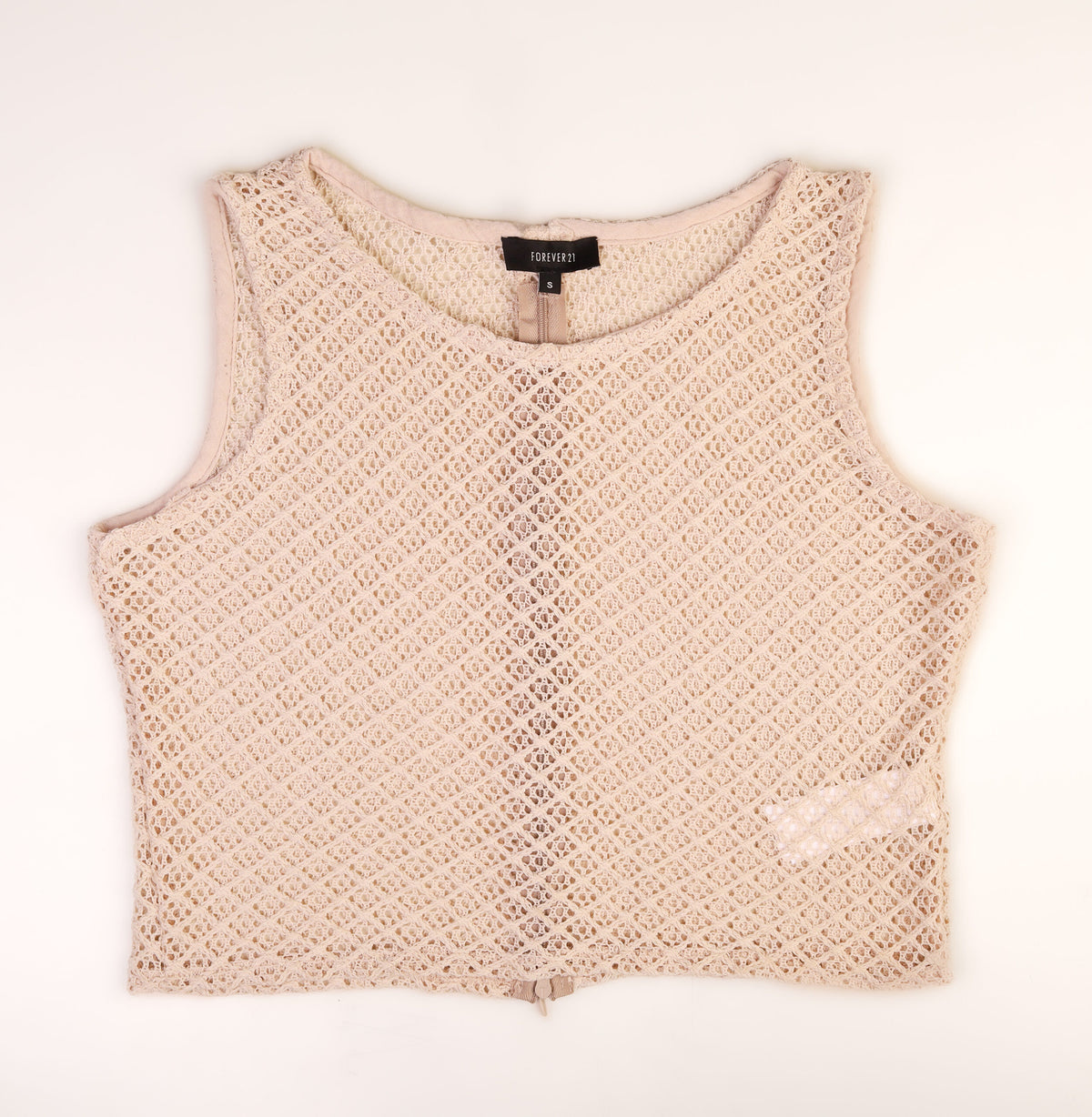 Forever 21 Intricate Crochet Mesh Sleeveless Crop Top