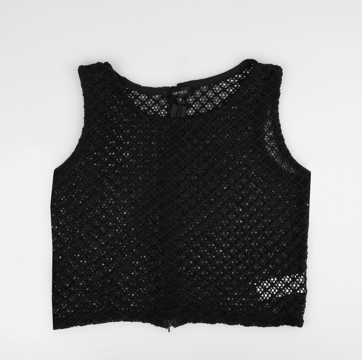 Forever 21 Intricate Crochet Mesh Sleeveless Crop Top