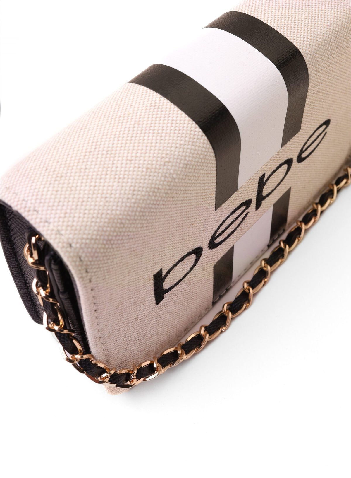 Bebe Flap Bag Elegant Crossbody with Gold-Tone Chain Strap