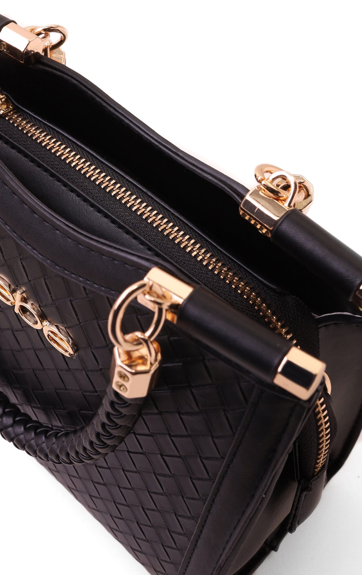 Bebe Elegant Handbag with Braided Top Handle