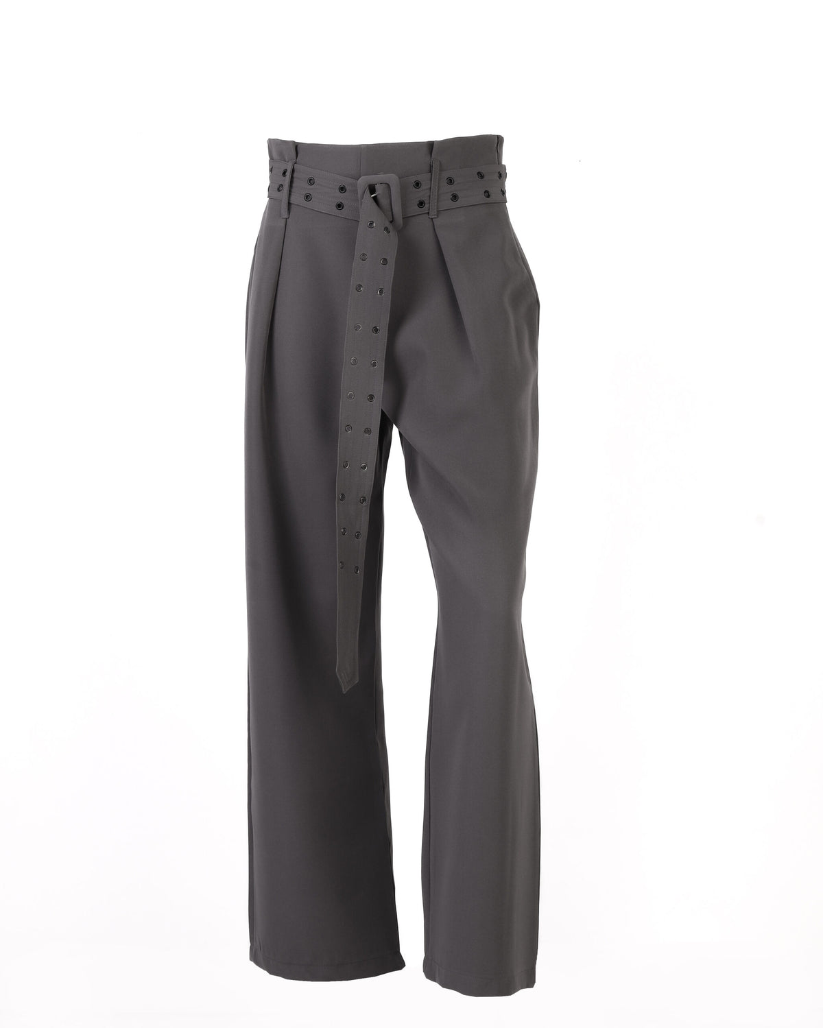 Forever 21 High-Waisted Wide-Leg Trousers with Multi-Grommet Eyelet Belt