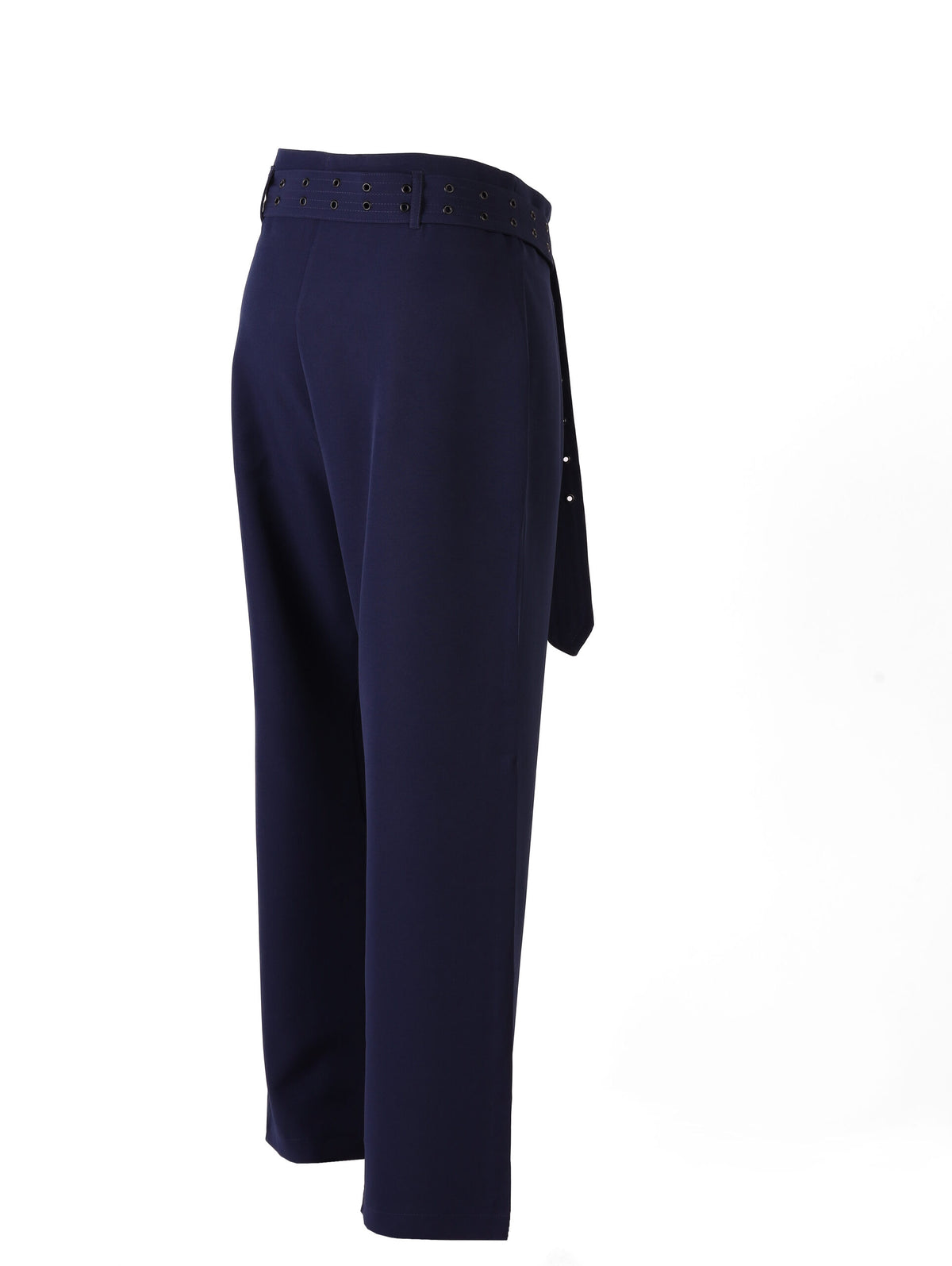Forever 21 High-Waisted Wide-Leg Trousers with Multi-Grommet Eyelet Belt