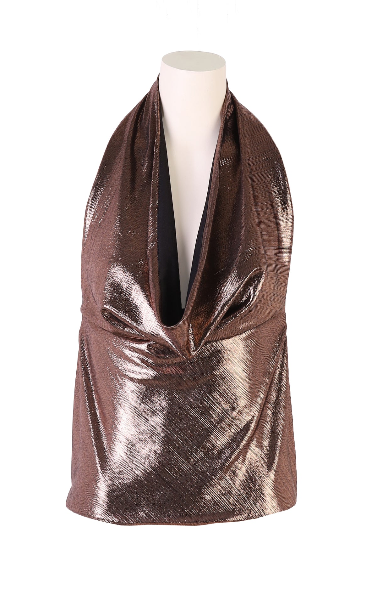 Forever 21 Women’s Metallic Bronze Cowl Neck Halter Top