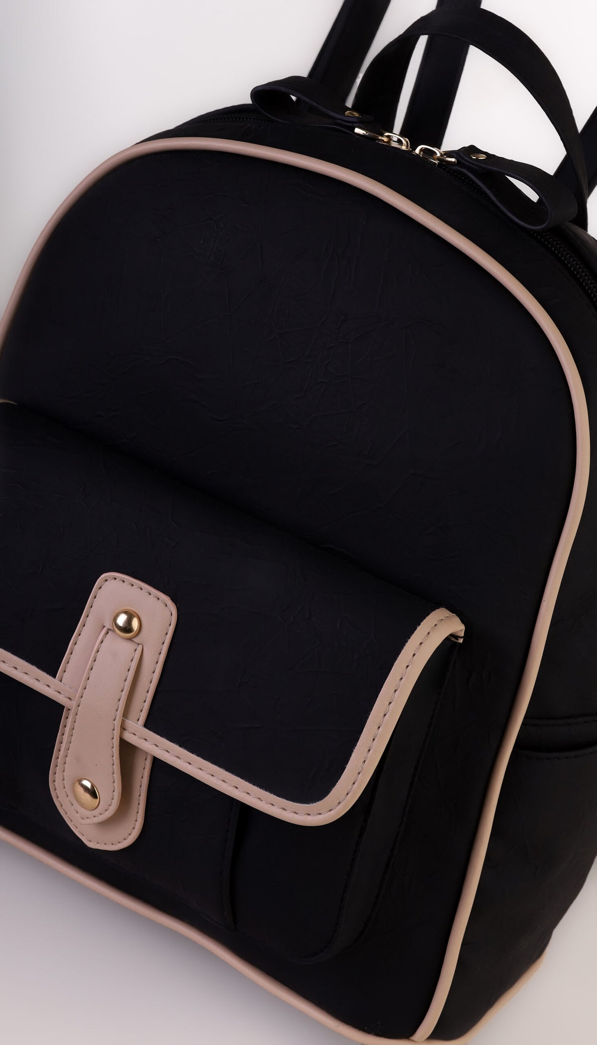 Forever 21 Sophisticated Textured Dome Backpack with Metallic Accents