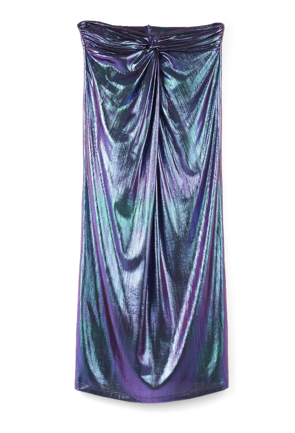 Forever 21 Metallic Draped Front Midi Skirt