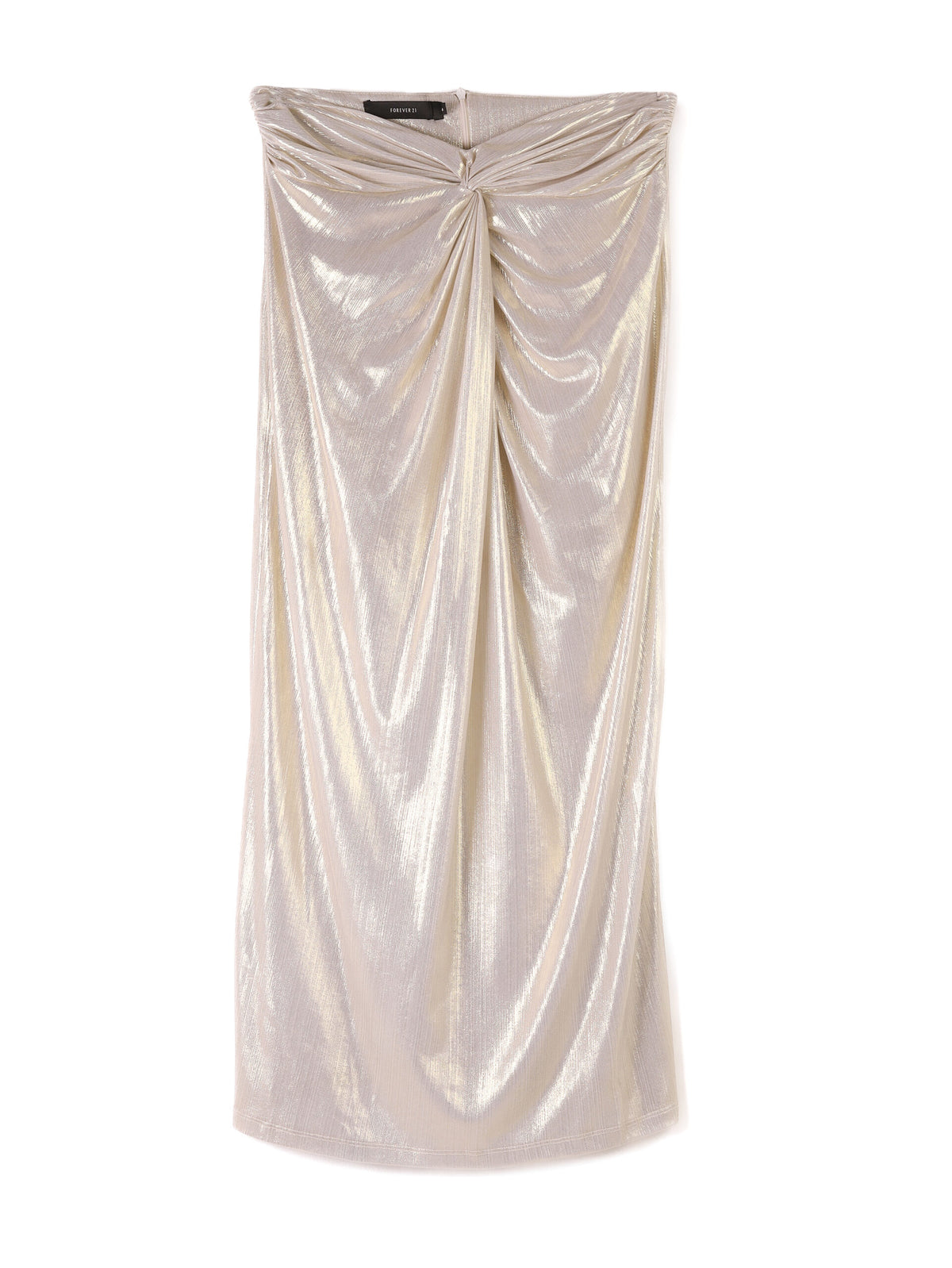 Forever 21 Metallic Draped Front Midi Skirt