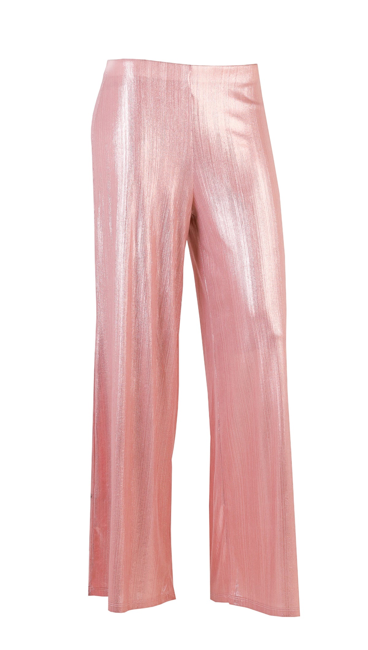 Forever 21 Metallic Plissé Wide-Leg Pants