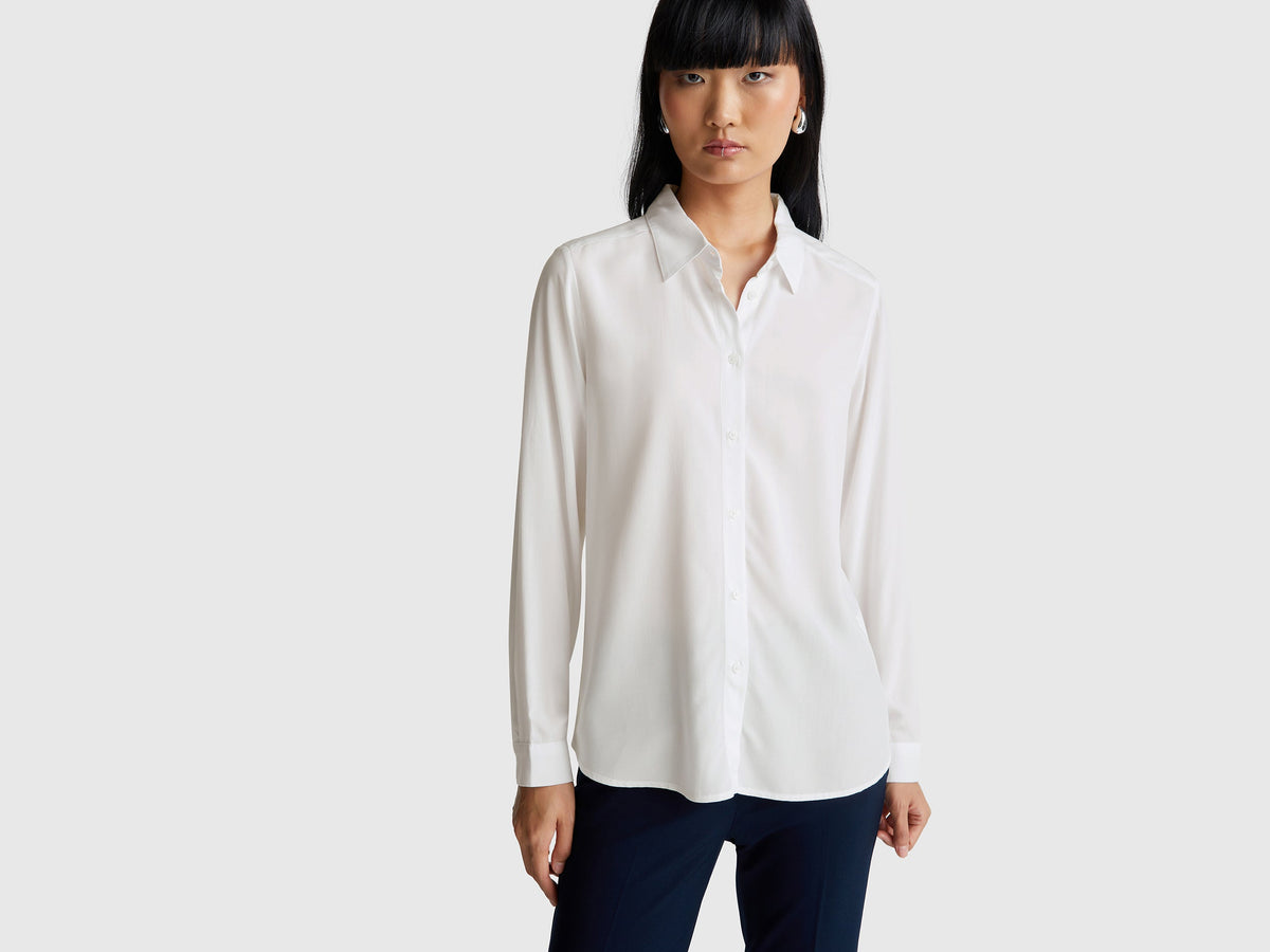 Benetton Regular fit shirt in viscose