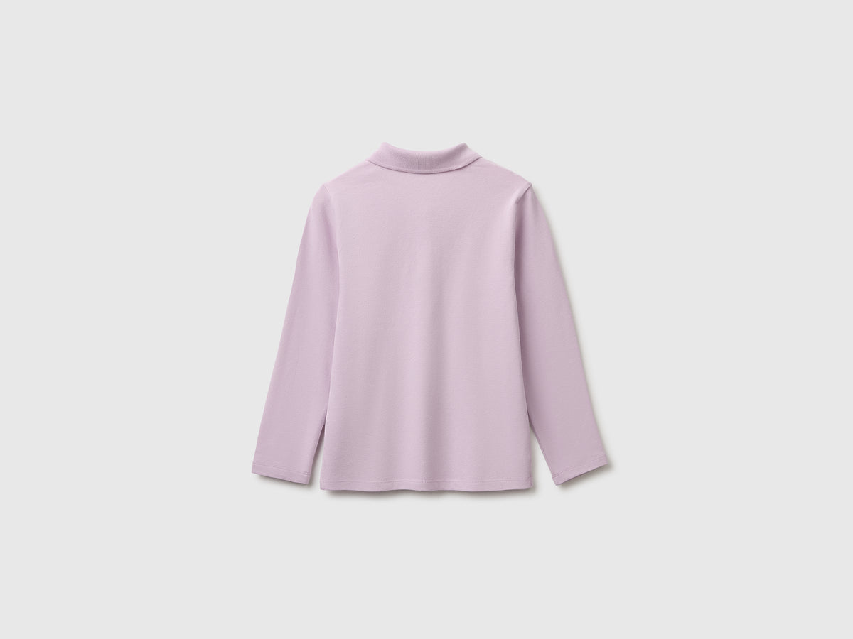 Benetton Long sleeve polo in cotton
