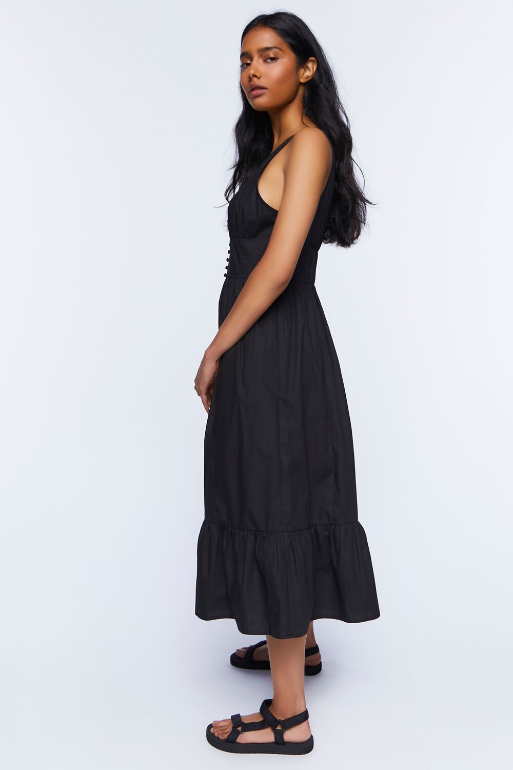 Forever 21 Plunge Corset Tiered Midi Dress