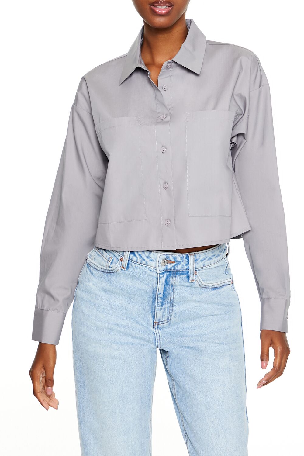 Forever 21 Cropped Button-Up Shirt